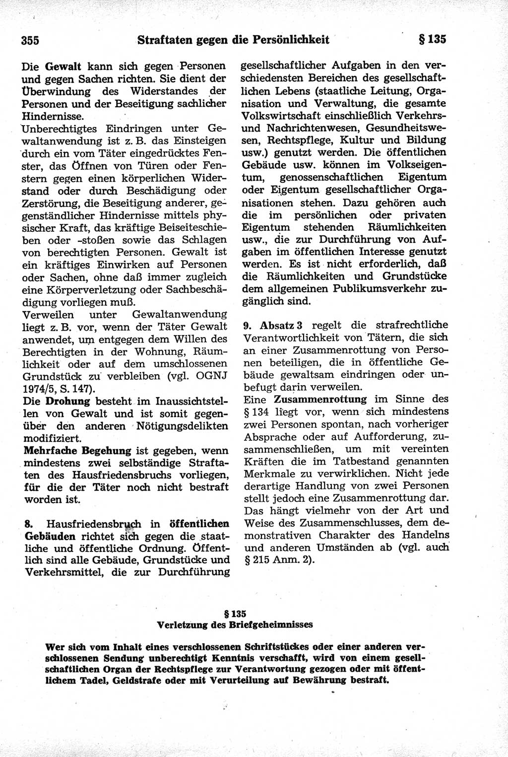 Strafrecht der Deutschen Demokratischen Republik (DDR), Kommentar zum Strafgesetzbuch (StGB) 1981, Seite 355 (Strafr. DDR Komm. StGB 1981, S. 355)