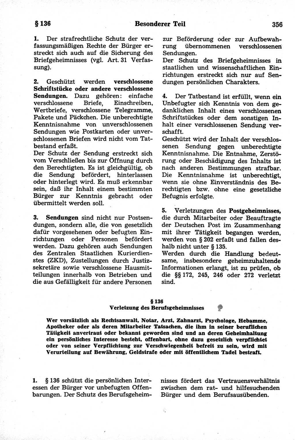 Strafrecht der Deutschen Demokratischen Republik (DDR), Kommentar zum Strafgesetzbuch (StGB) 1981, Seite 356 (Strafr. DDR Komm. StGB 1981, S. 356)