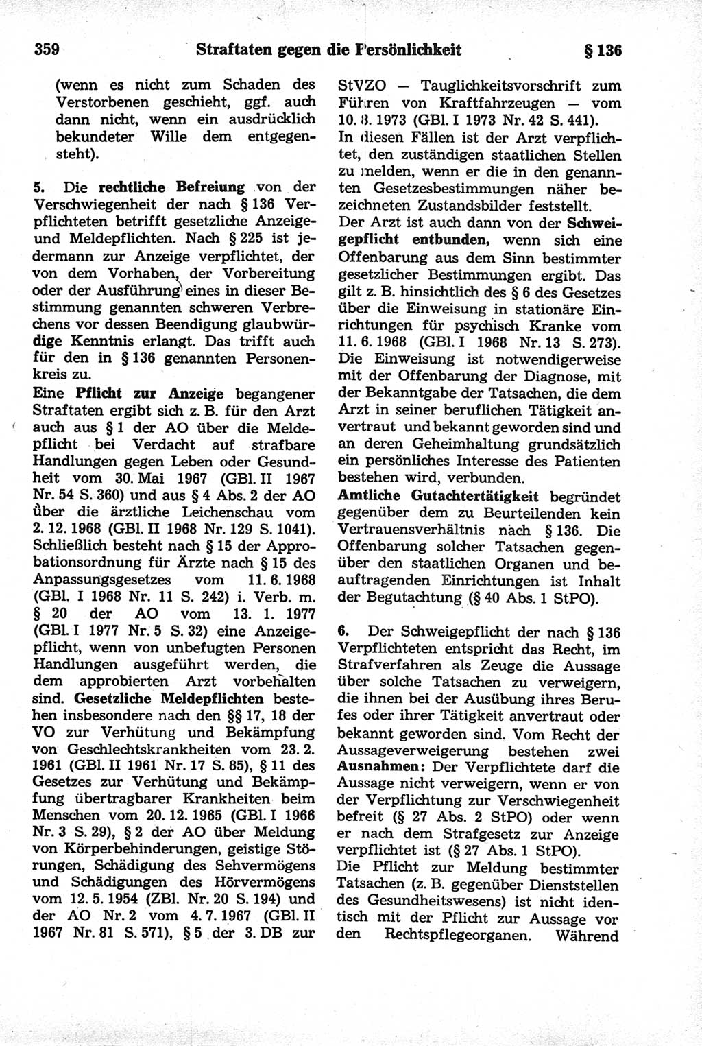 Strafrecht der Deutschen Demokratischen Republik (DDR), Kommentar zum Strafgesetzbuch (StGB) 1981, Seite 359 (Strafr. DDR Komm. StGB 1981, S. 359)