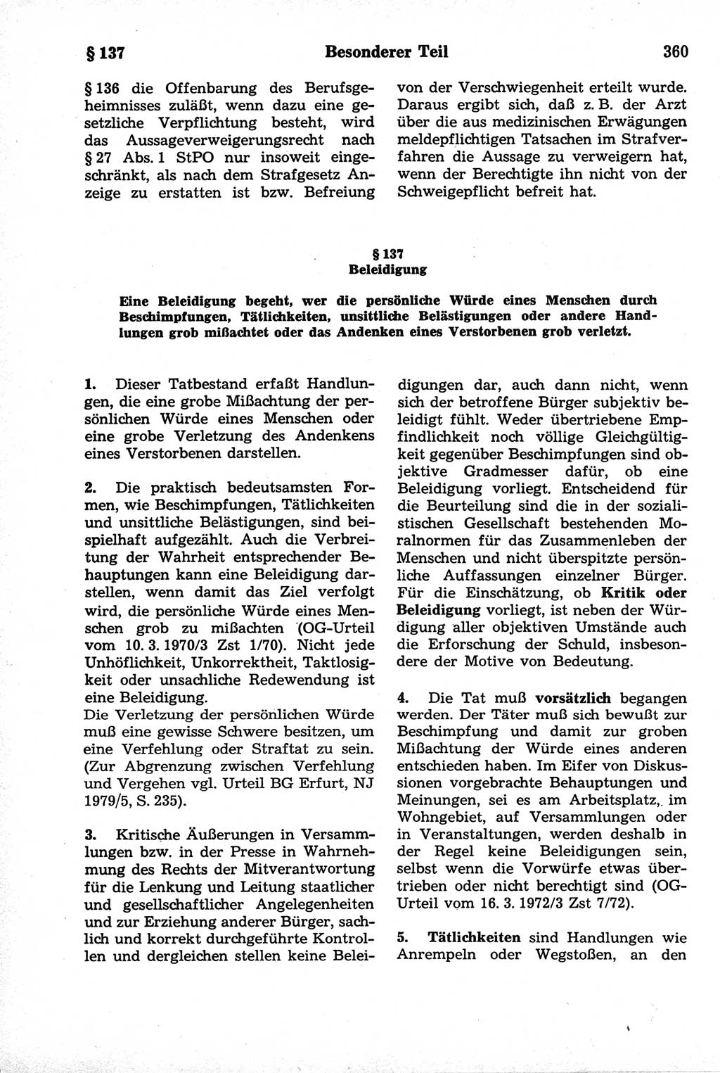 Strafrecht der Deutschen Demokratischen Republik (DDR), Kommentar zum Strafgesetzbuch (StGB) 1981, Seite 360 (Strafr. DDR Komm. StGB 1981, S. 360)