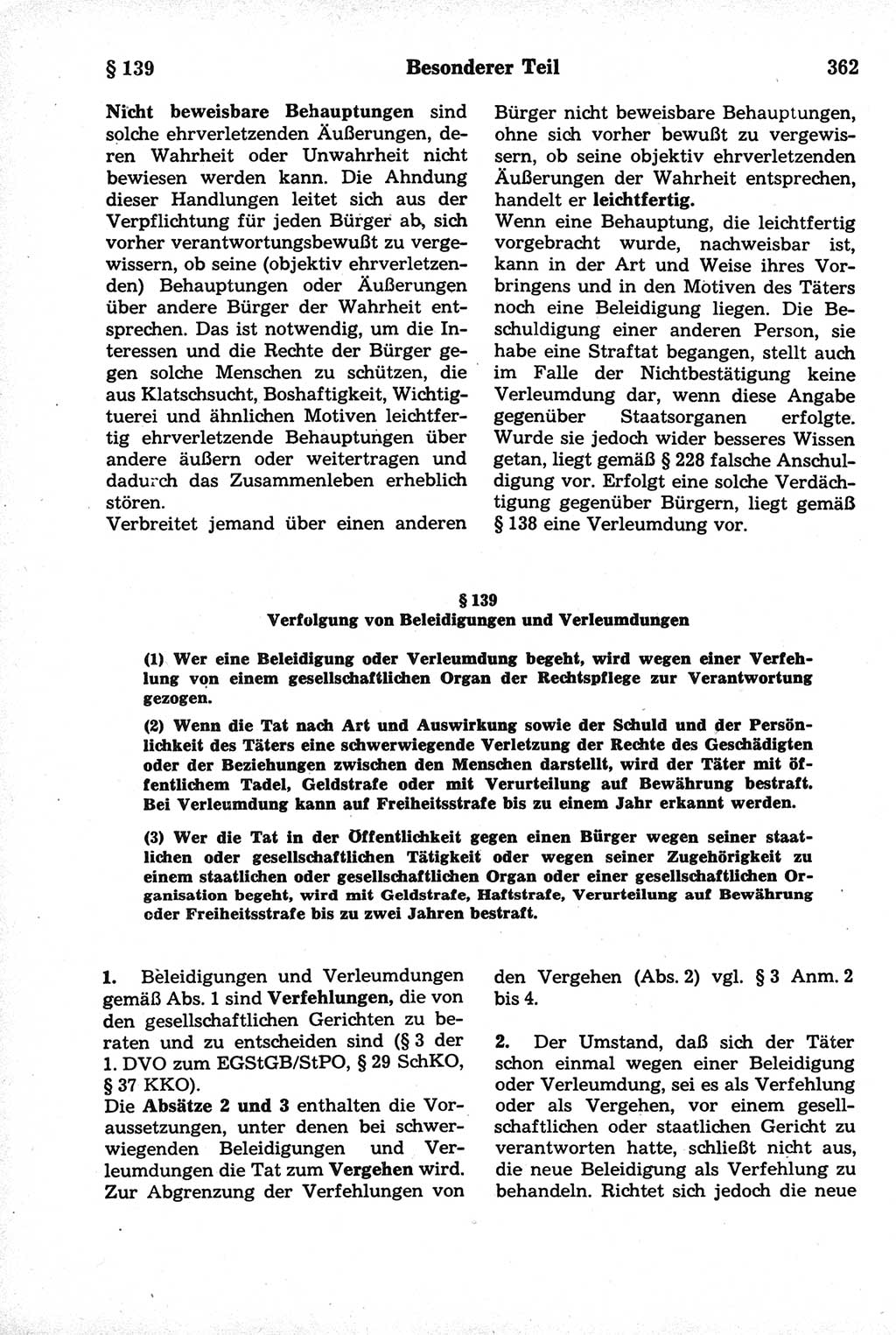 Strafrecht der Deutschen Demokratischen Republik (DDR), Kommentar zum Strafgesetzbuch (StGB) 1981, Seite 362 (Strafr. DDR Komm. StGB 1981, S. 362)