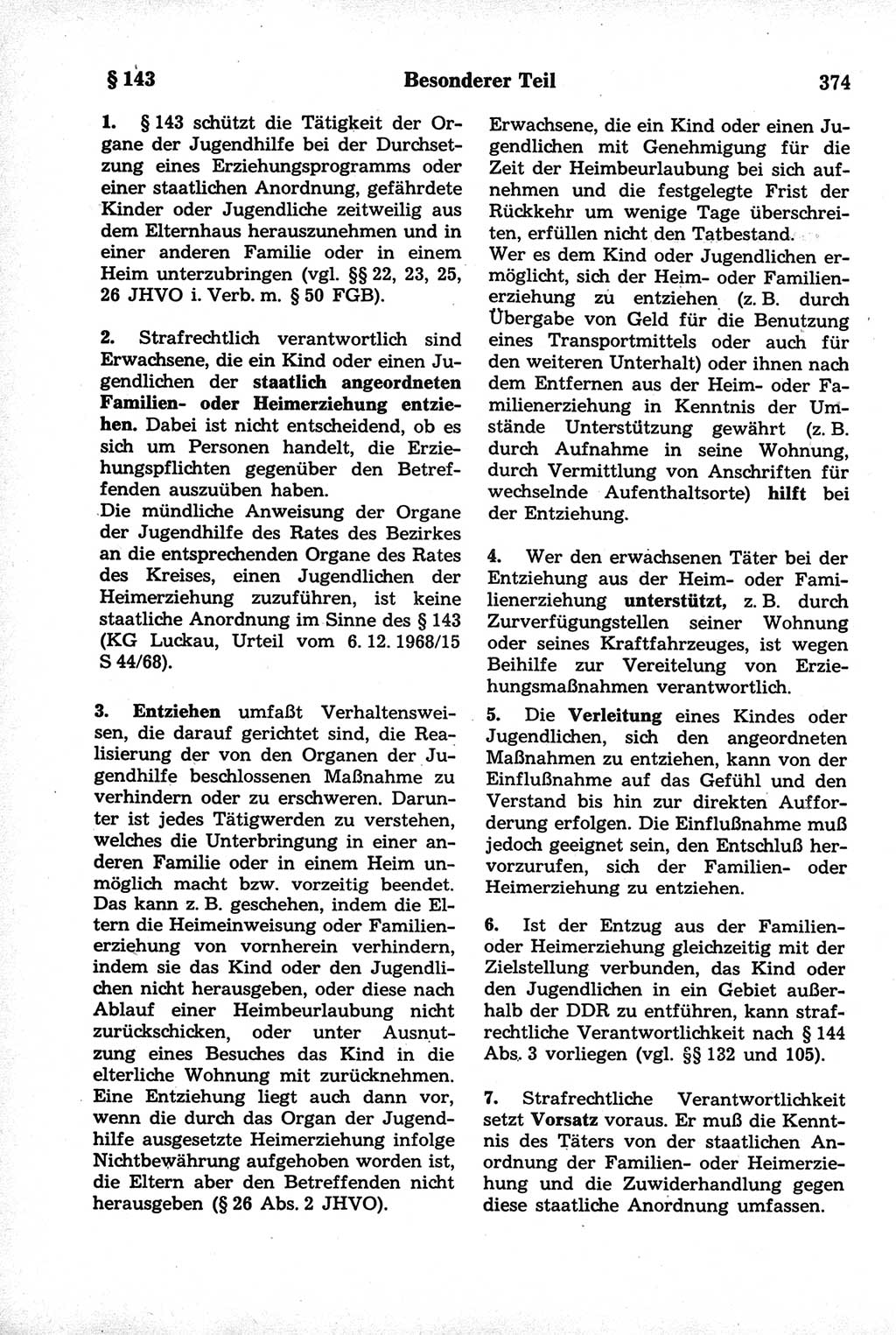 Strafrecht der Deutschen Demokratischen Republik (DDR), Kommentar zum Strafgesetzbuch (StGB) 1981, Seite 374 (Strafr. DDR Komm. StGB 1981, S. 374)