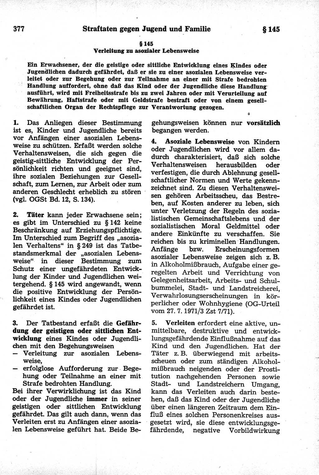Strafrecht der Deutschen Demokratischen Republik (DDR), Kommentar zum Strafgesetzbuch (StGB) 1981, Seite 377 (Strafr. DDR Komm. StGB 1981, S. 377)