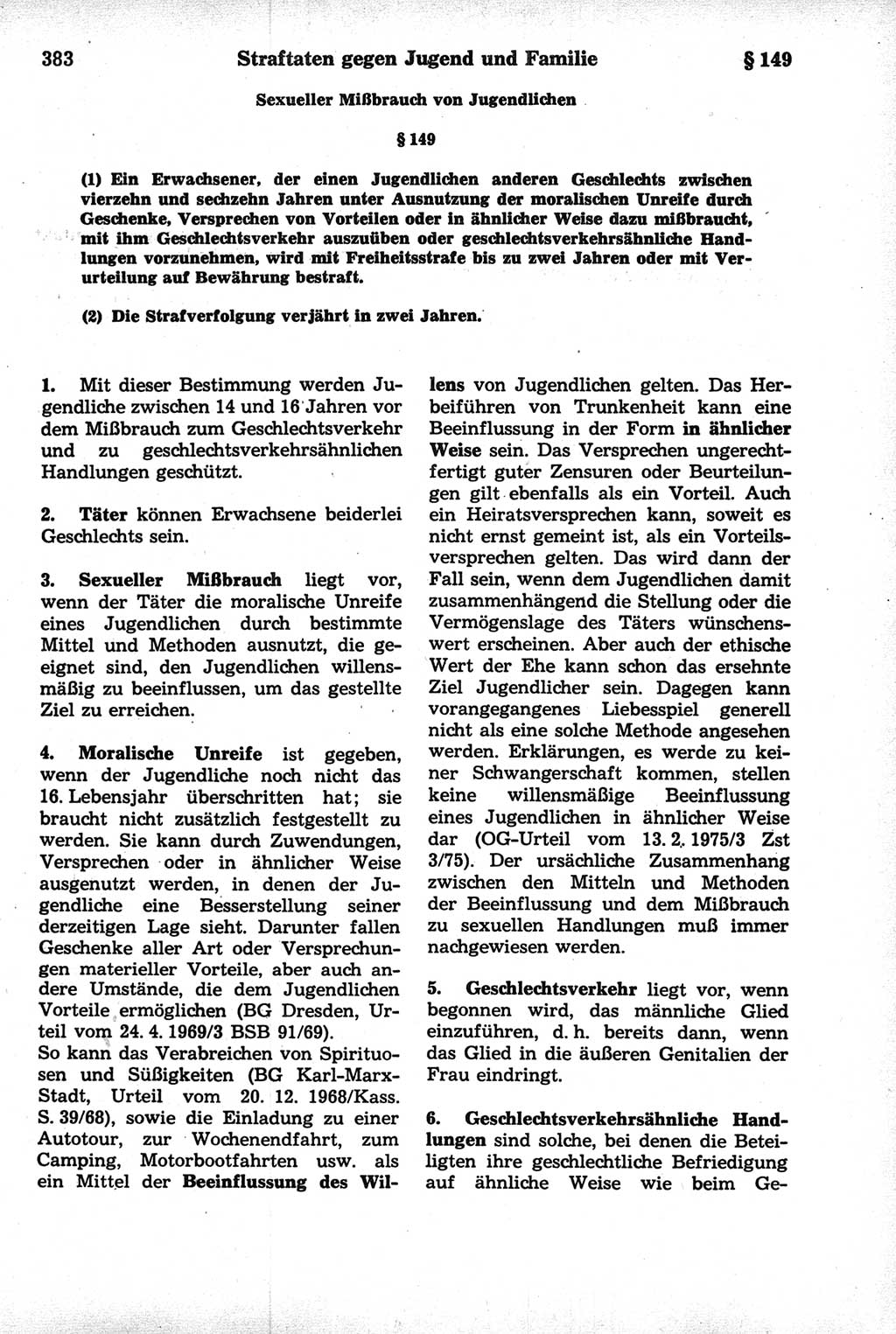 Strafrecht der Deutschen Demokratischen Republik (DDR), Kommentar zum Strafgesetzbuch (StGB) 1981, Seite 383 (Strafr. DDR Komm. StGB 1981, S. 383)