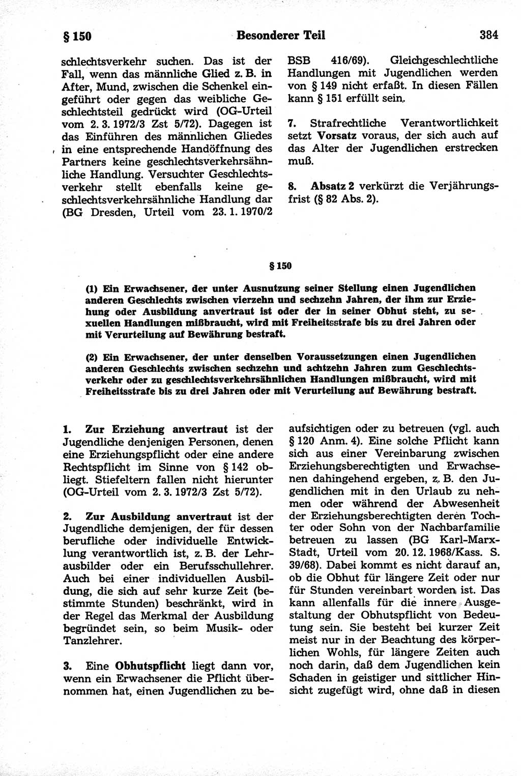 Strafrecht der Deutschen Demokratischen Republik (DDR), Kommentar zum Strafgesetzbuch (StGB) 1981, Seite 384 (Strafr. DDR Komm. StGB 1981, S. 384)