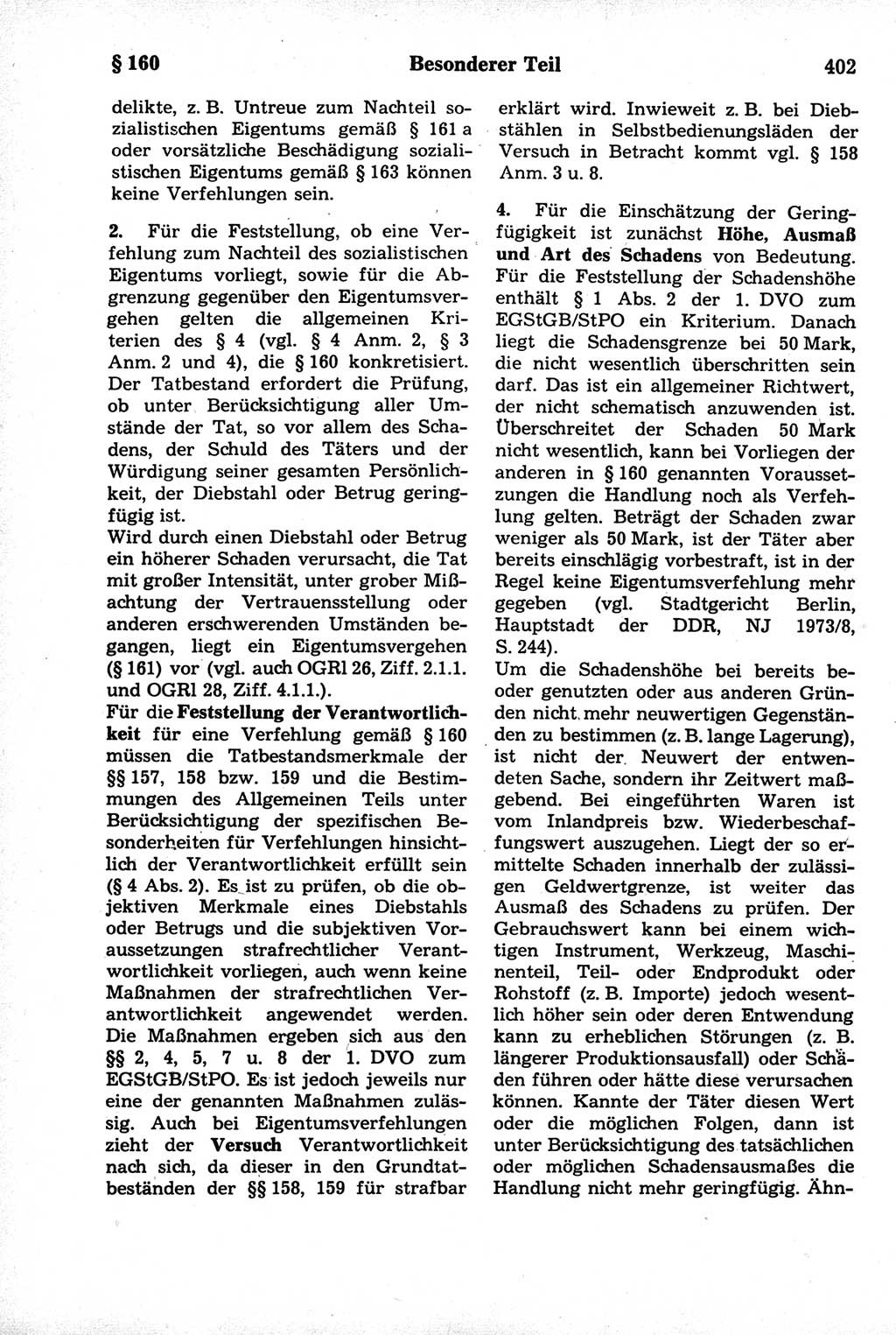 Strafrecht der Deutschen Demokratischen Republik (DDR), Kommentar zum Strafgesetzbuch (StGB) 1981, Seite 402 (Strafr. DDR Komm. StGB 1981, S. 402)