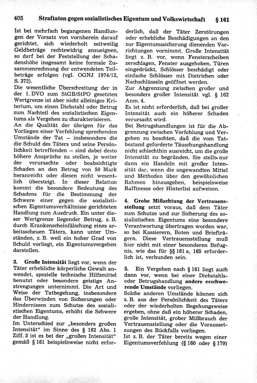 Strafrecht der Deutschen Demokratischen Republik (DDR), Kommentar zum Strafgesetzbuch (StGB) 1981, Seite 405 (Strafr. DDR Komm. StGB 1981, S. 405)