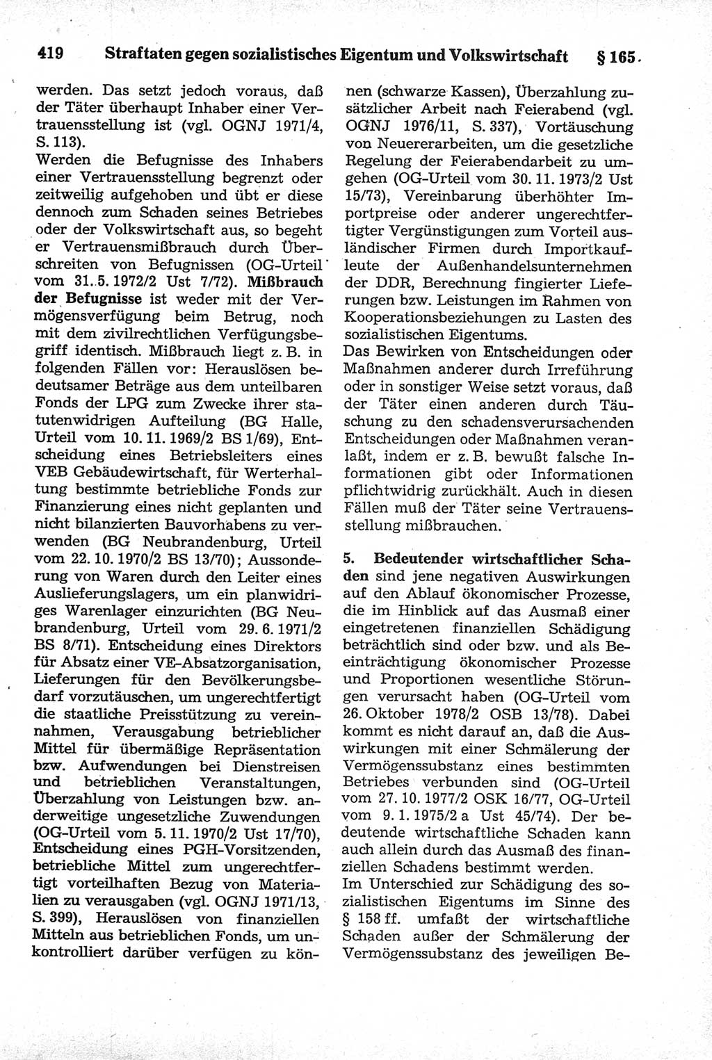 Strafrecht der Deutschen Demokratischen Republik (DDR), Kommentar zum Strafgesetzbuch (StGB) 1981, Seite 419 (Strafr. DDR Komm. StGB 1981, S. 419)