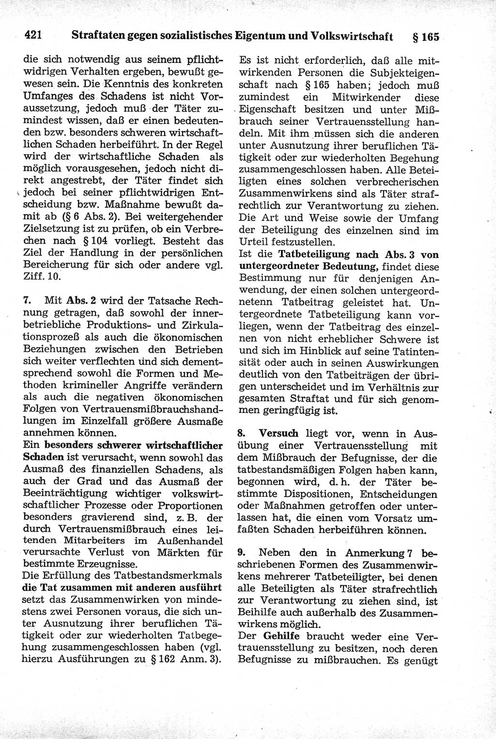 Strafrecht der Deutschen Demokratischen Republik (DDR), Kommentar zum Strafgesetzbuch (StGB) 1981, Seite 421 (Strafr. DDR Komm. StGB 1981, S. 421)