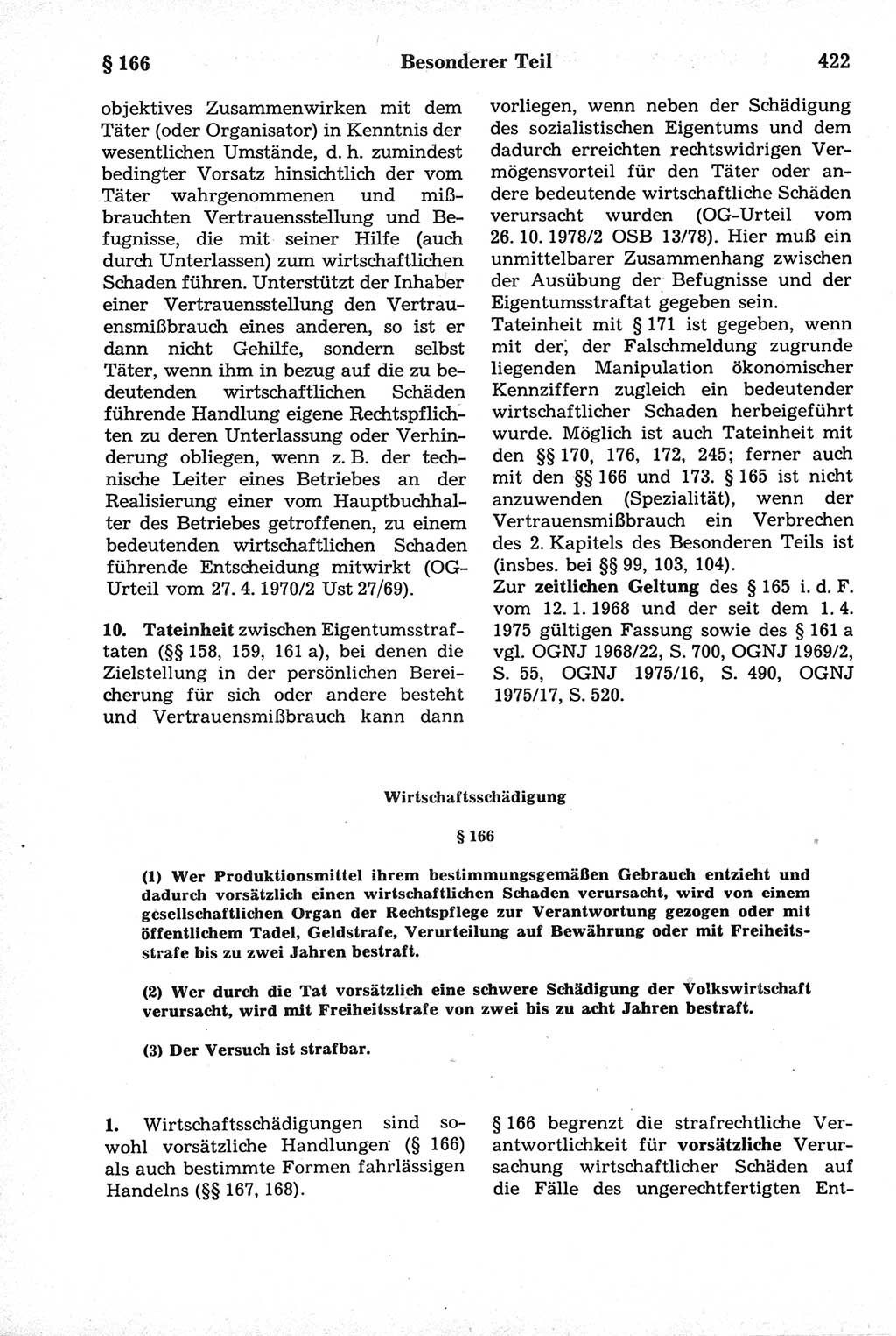 Strafrecht der Deutschen Demokratischen Republik (DDR), Kommentar zum Strafgesetzbuch (StGB) 1981, Seite 422 (Strafr. DDR Komm. StGB 1981, S. 422)