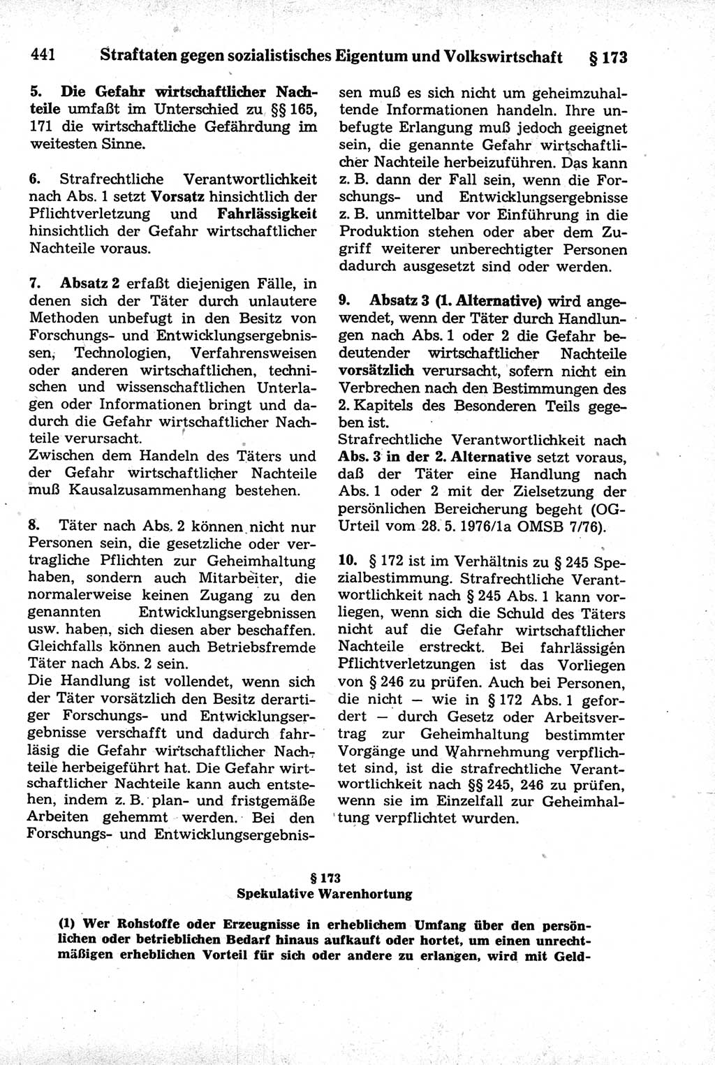 Strafrecht der Deutschen Demokratischen Republik (DDR), Kommentar zum Strafgesetzbuch (StGB) 1981, Seite 441 (Strafr. DDR Komm. StGB 1981, S. 441)