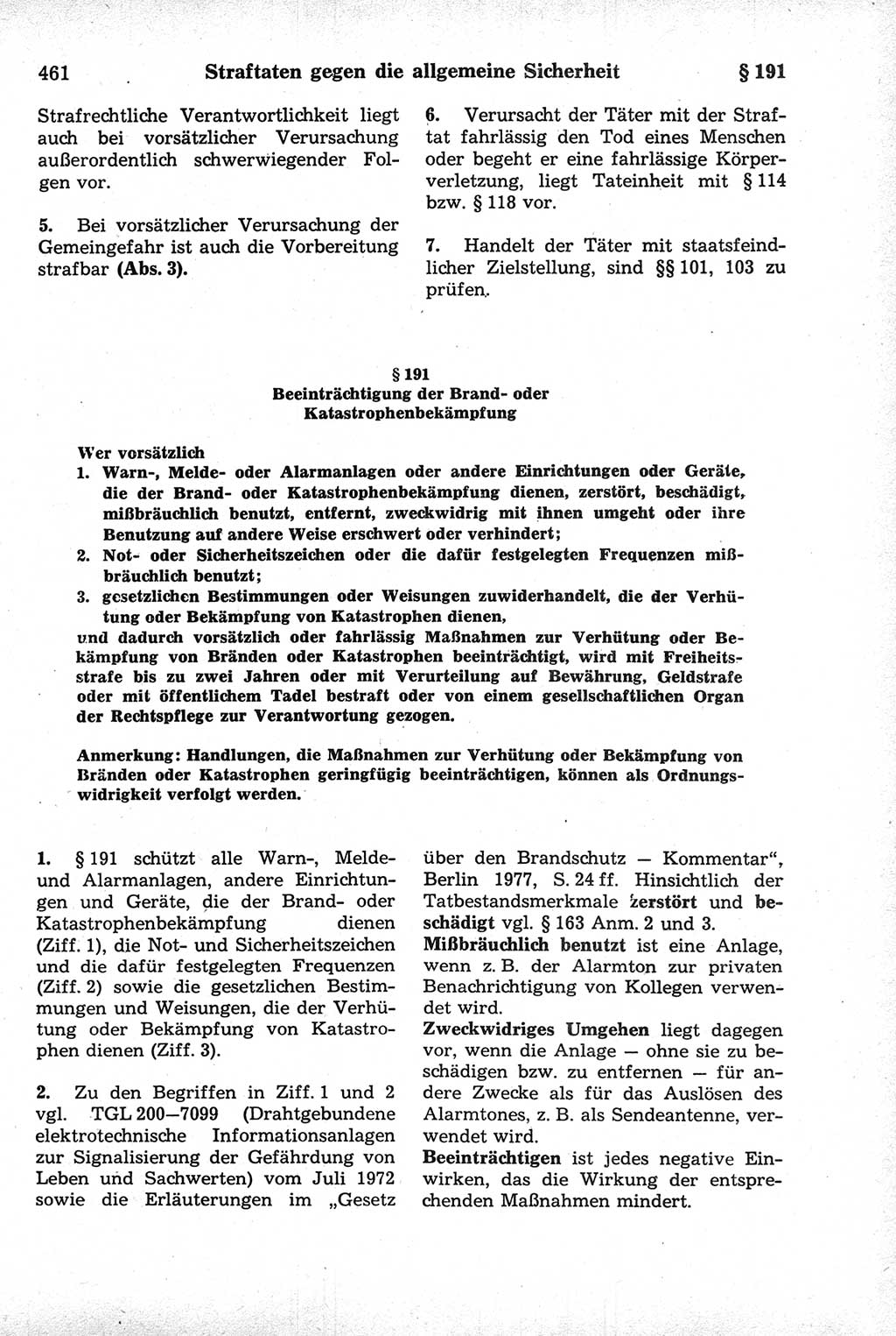 Strafrecht der Deutschen Demokratischen Republik (DDR), Kommentar zum Strafgesetzbuch (StGB) 1981, Seite 461 (Strafr. DDR Komm. StGB 1981, S. 461)