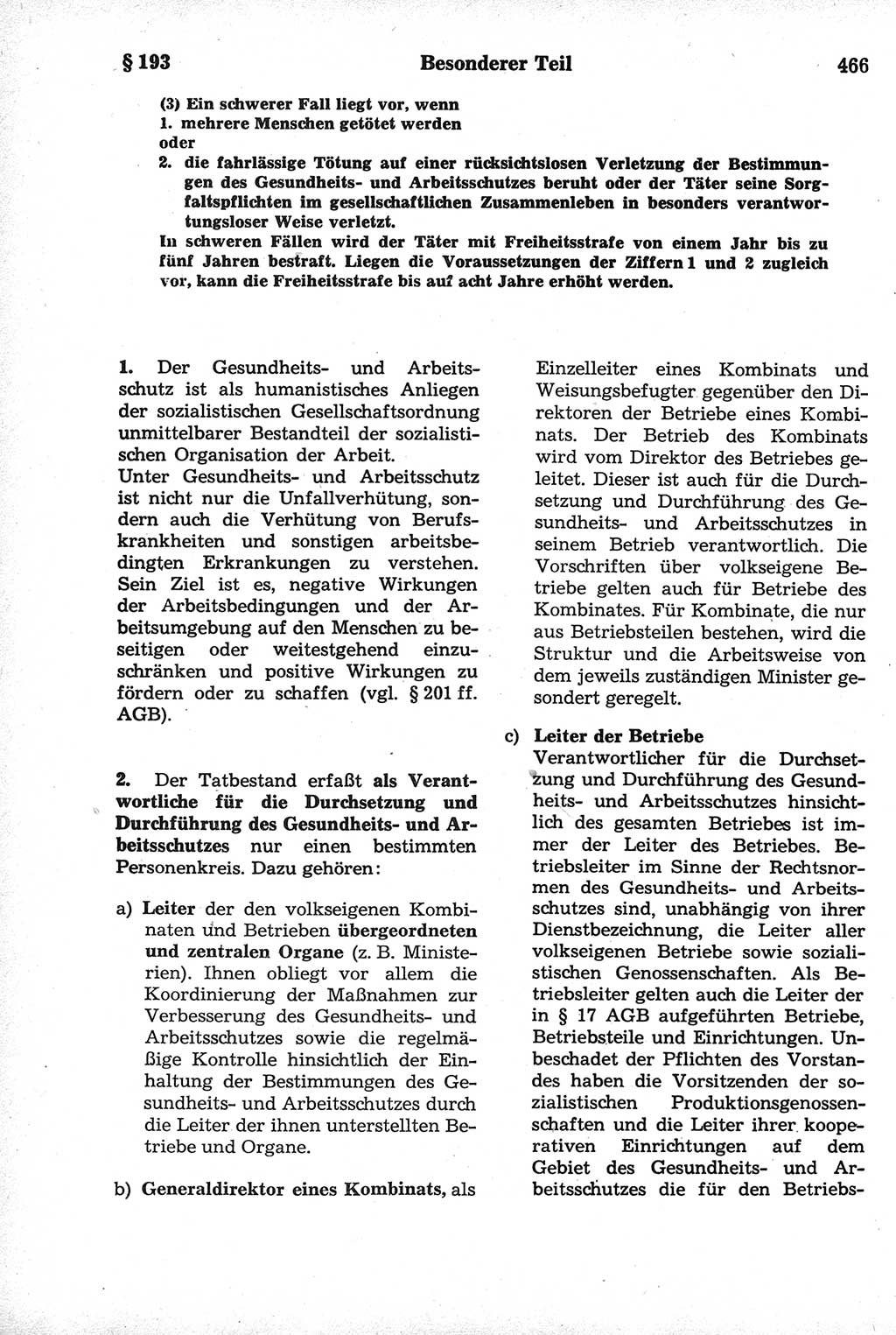 Strafrecht der Deutschen Demokratischen Republik (DDR), Kommentar zum Strafgesetzbuch (StGB) 1981, Seite 466 (Strafr. DDR Komm. StGB 1981, S. 466)