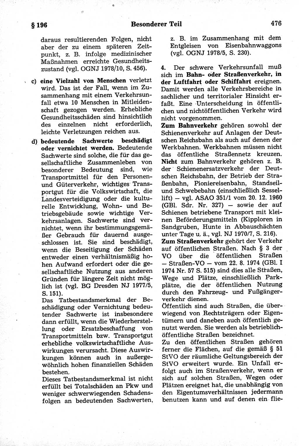 Strafrecht der Deutschen Demokratischen Republik (DDR), Kommentar zum Strafgesetzbuch (StGB) 1981, Seite 476 (Strafr. DDR Komm. StGB 1981, S. 476)