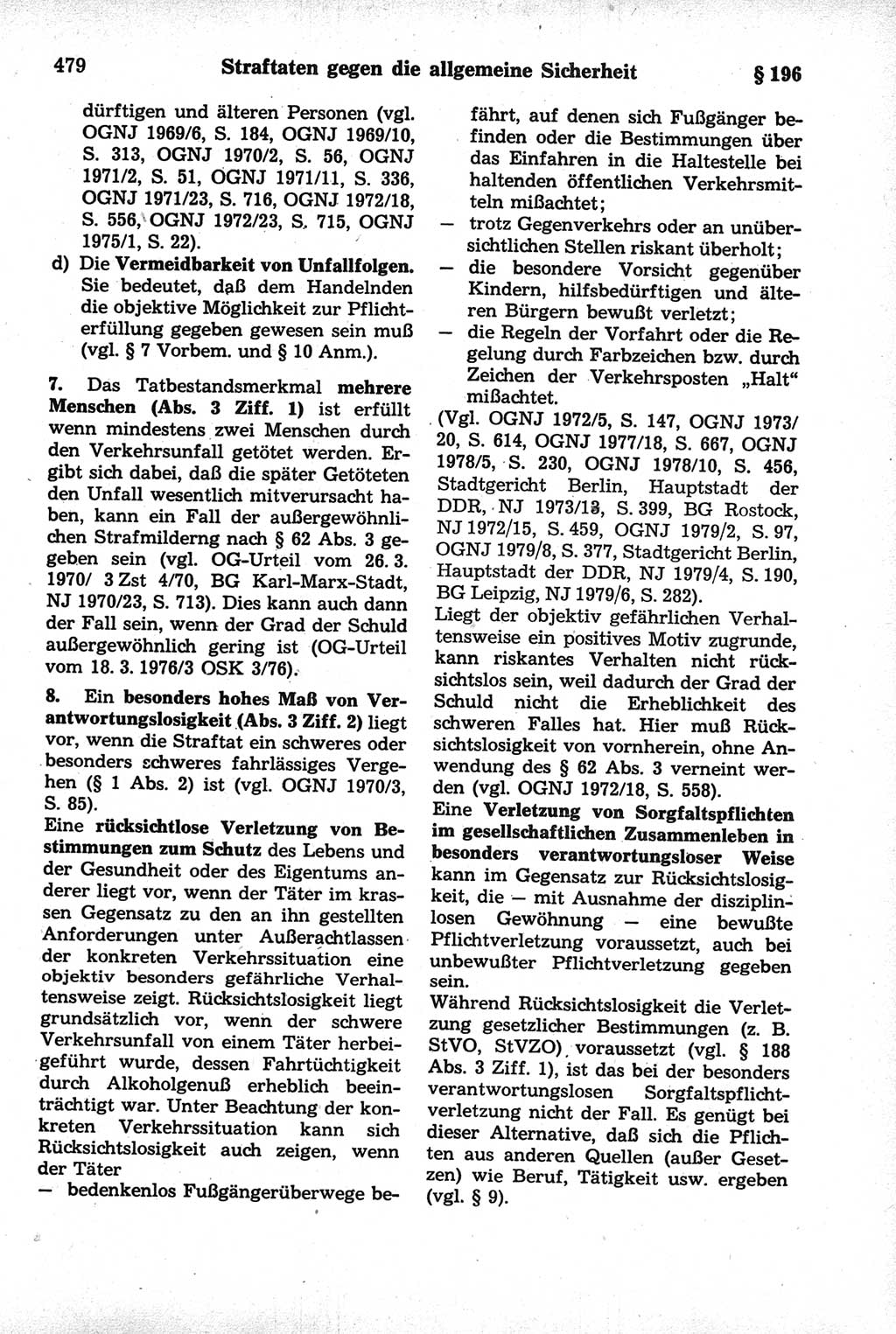 Strafrecht der Deutschen Demokratischen Republik (DDR), Kommentar zum Strafgesetzbuch (StGB) 1981, Seite 479 (Strafr. DDR Komm. StGB 1981, S. 479)