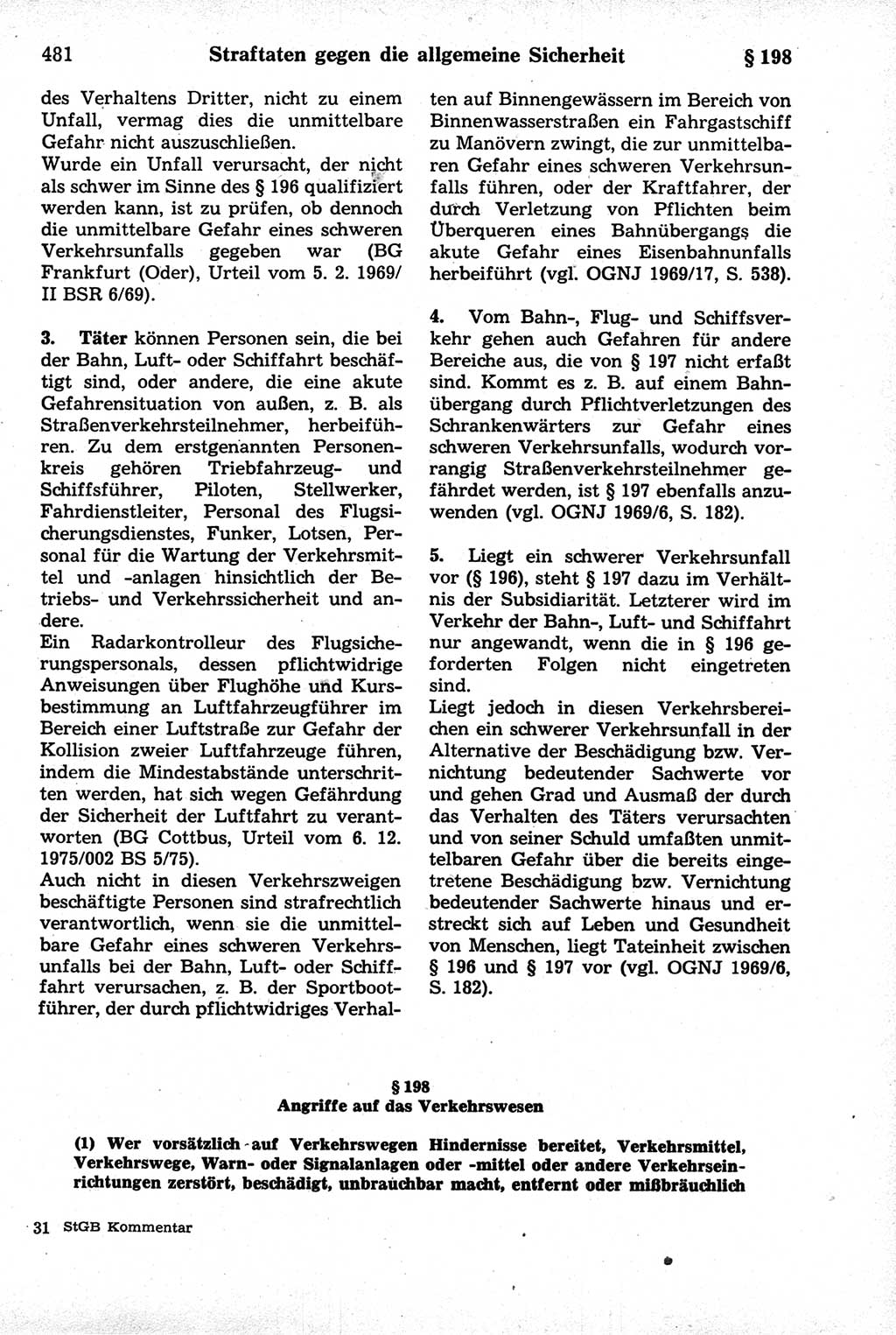 Strafrecht der Deutschen Demokratischen Republik (DDR), Kommentar zum Strafgesetzbuch (StGB) 1981, Seite 481 (Strafr. DDR Komm. StGB 1981, S. 481)