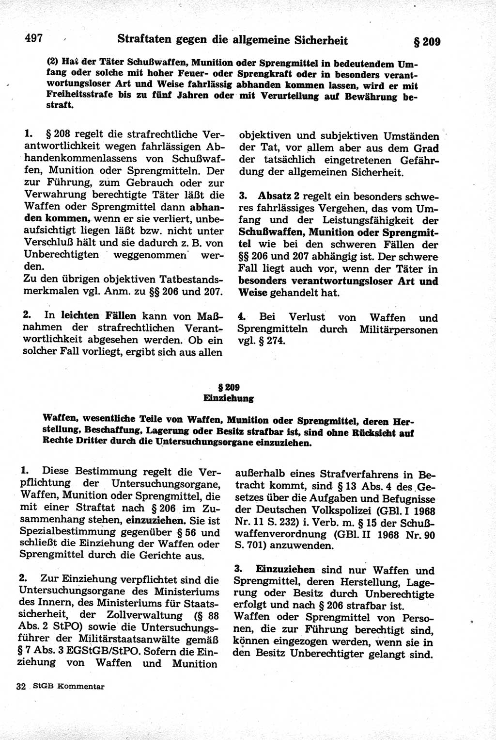 Strafrecht der Deutschen Demokratischen Republik (DDR), Kommentar zum Strafgesetzbuch (StGB) 1981, Seite 497 (Strafr. DDR Komm. StGB 1981, S. 497)