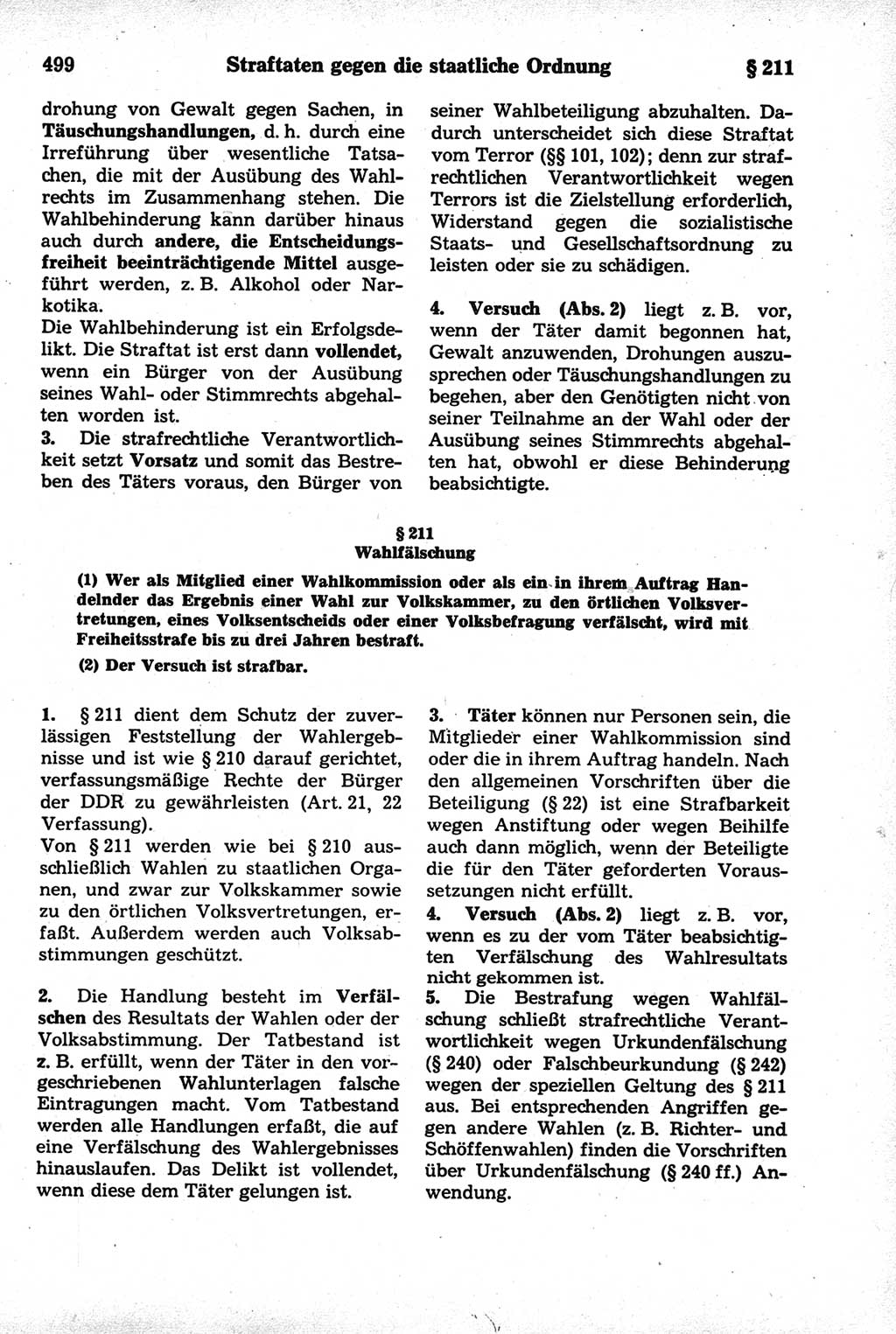 Strafrecht der Deutschen Demokratischen Republik (DDR), Kommentar zum Strafgesetzbuch (StGB) 1981, Seite 499 (Strafr. DDR Komm. StGB 1981, S. 499)