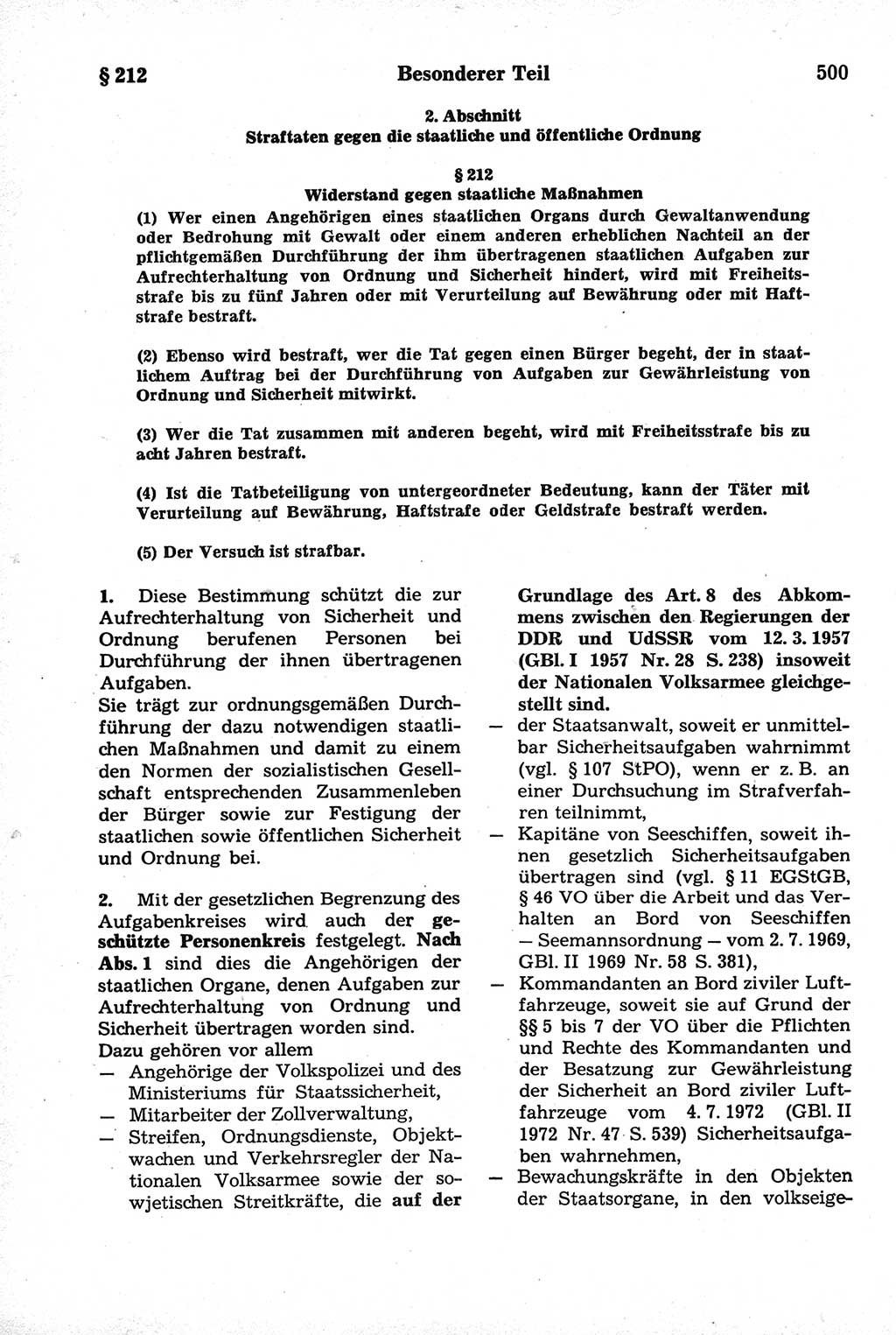 Strafrecht der Deutschen Demokratischen Republik (DDR), Kommentar zum Strafgesetzbuch (StGB) 1981, Seite 500 (Strafr. DDR Komm. StGB 1981, S. 500)