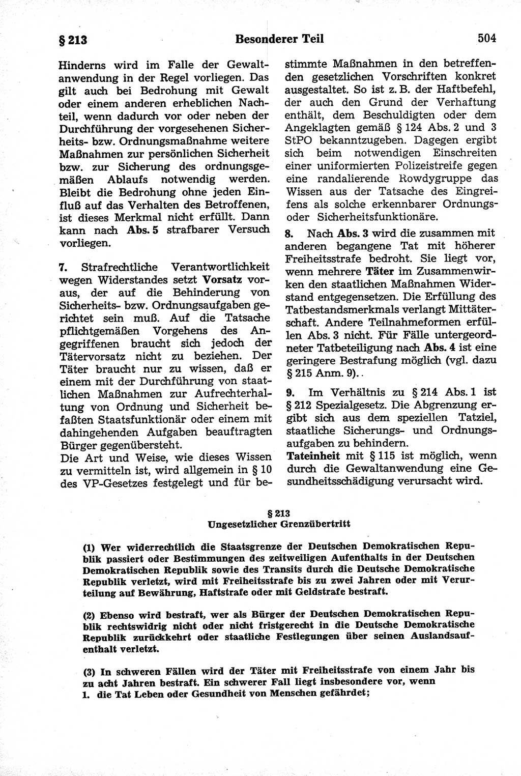 Strafrecht der Deutschen Demokratischen Republik (DDR), Kommentar zum Strafgesetzbuch (StGB) 1981, Seite 504 (Strafr. DDR Komm. StGB 1981, S. 504)