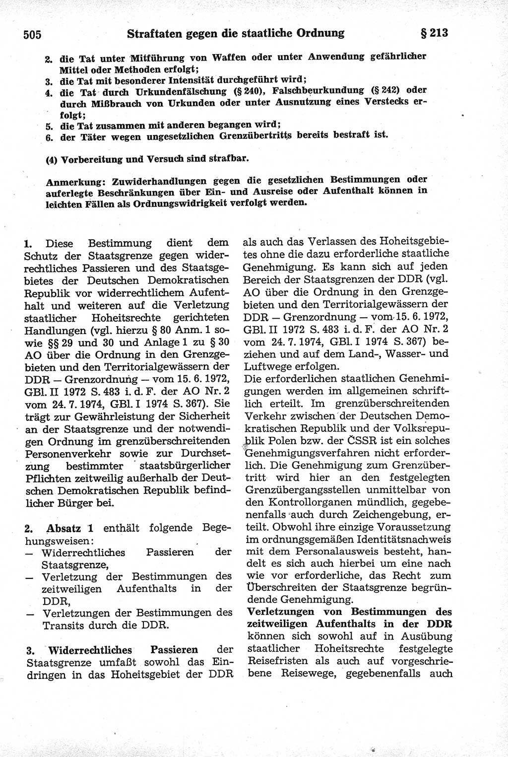 Strafrecht der Deutschen Demokratischen Republik (DDR), Kommentar zum Strafgesetzbuch (StGB) 1981, Seite 505 (Strafr. DDR Komm. StGB 1981, S. 505)