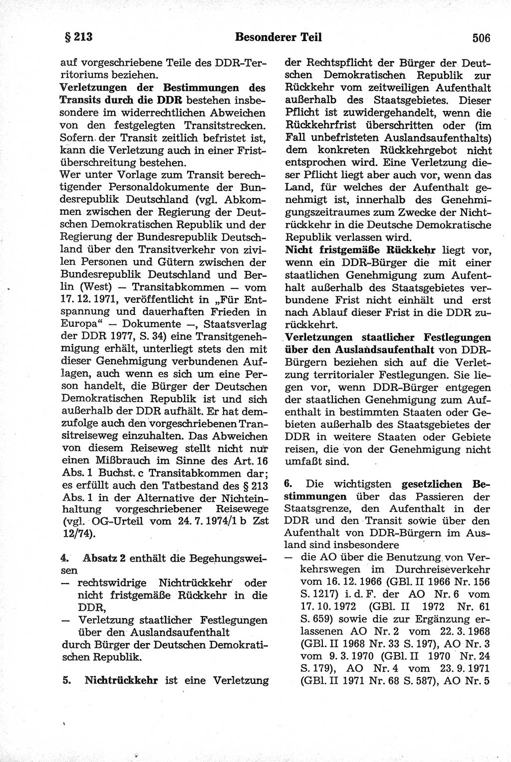 Strafrecht der Deutschen Demokratischen Republik (DDR), Kommentar zum Strafgesetzbuch (StGB) 1981, Seite 506 (Strafr. DDR Komm. StGB 1981, S. 506)