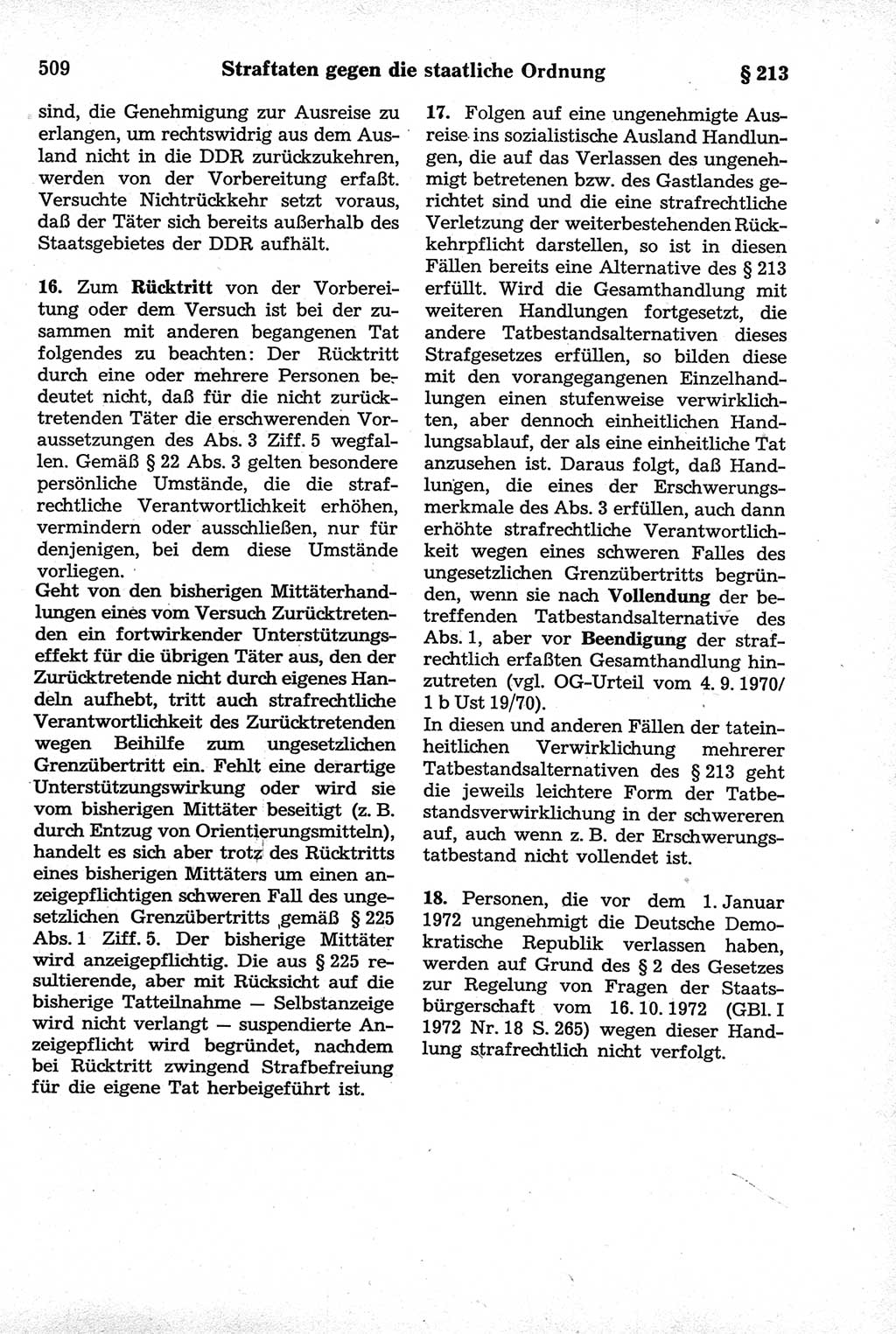 Strafrecht der Deutschen Demokratischen Republik (DDR), Kommentar zum Strafgesetzbuch (StGB) 1981, Seite 509 (Strafr. DDR Komm. StGB 1981, S. 509)