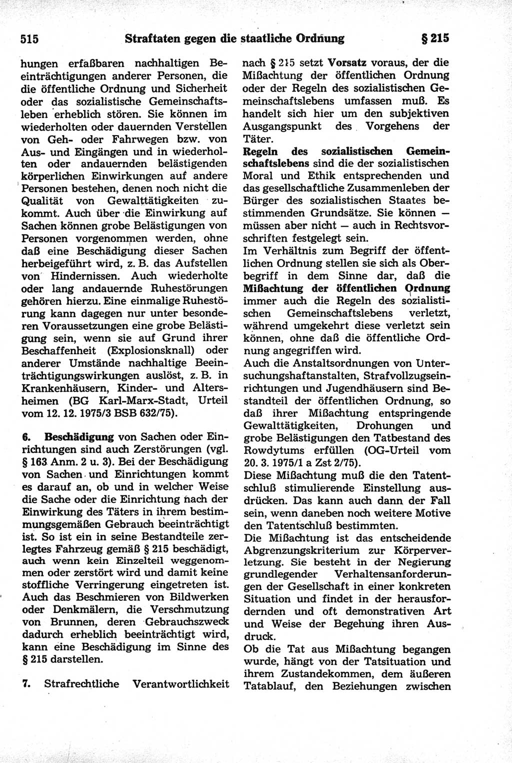 Strafrecht der Deutschen Demokratischen Republik (DDR), Kommentar zum Strafgesetzbuch (StGB) 1981, Seite 515 (Strafr. DDR Komm. StGB 1981, S. 515)