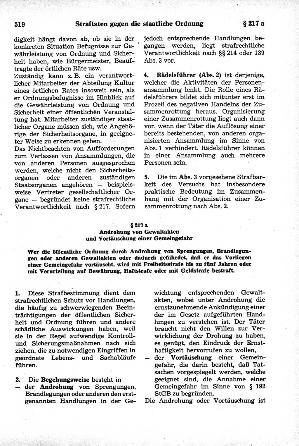 Strafrecht der Deutschen Demokratischen Republik (DDR), Kommentar zum Strafgesetzbuch (StGB) 1981, Seite 519 (Strafr. DDR Komm. StGB 1981, S. 519)