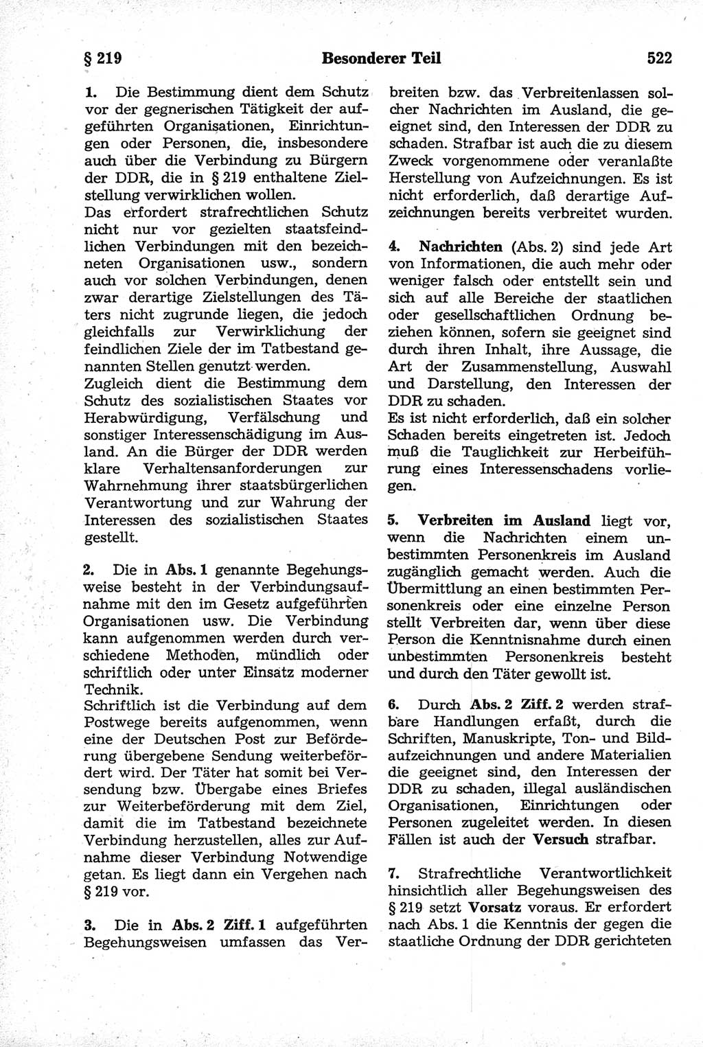 Strafrecht der Deutschen Demokratischen Republik (DDR), Kommentar zum Strafgesetzbuch (StGB) 1981, Seite 522 (Strafr. DDR Komm. StGB 1981, S. 522)