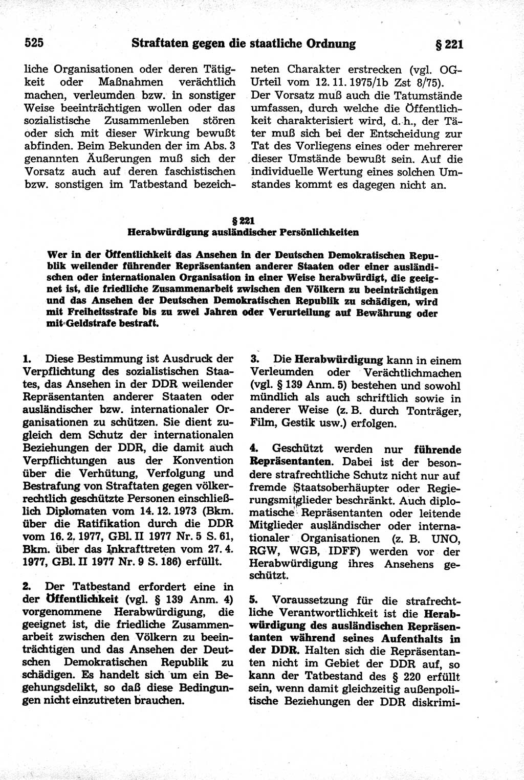 Strafrecht der Deutschen Demokratischen Republik (DDR), Kommentar zum Strafgesetzbuch (StGB) 1981, Seite 525 (Strafr. DDR Komm. StGB 1981, S. 525)