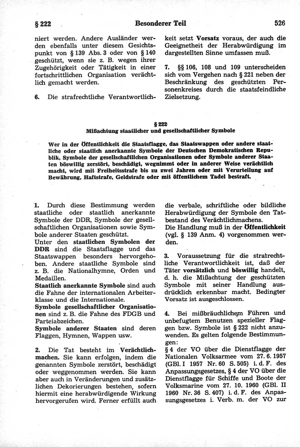 Strafrecht der Deutschen Demokratischen Republik (DDR), Kommentar zum Strafgesetzbuch (StGB) 1981, Seite 526 (Strafr. DDR Komm. StGB 1981, S. 526)