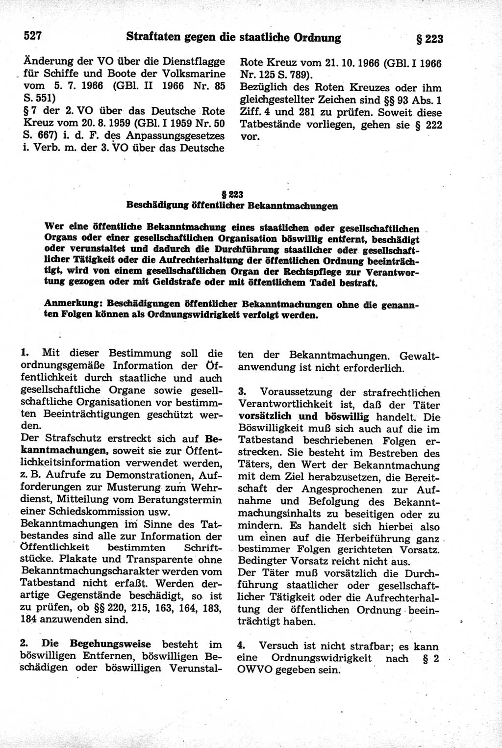 Strafrecht der Deutschen Demokratischen Republik (DDR), Kommentar zum Strafgesetzbuch (StGB) 1981, Seite 527 (Strafr. DDR Komm. StGB 1981, S. 527)