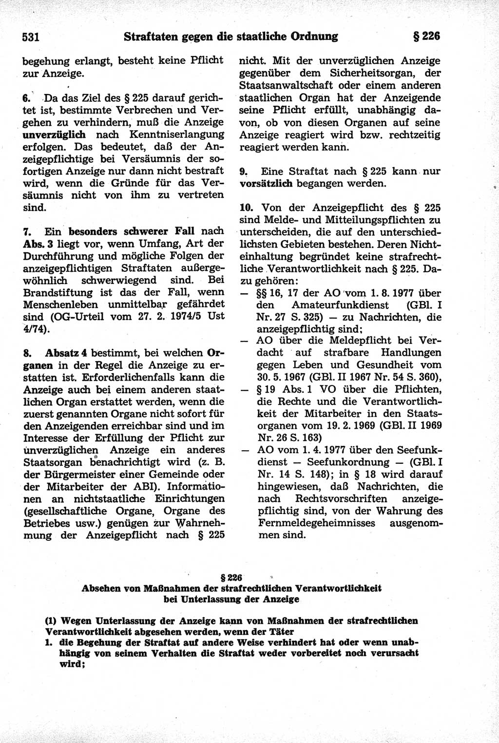 Strafrecht der Deutschen Demokratischen Republik (DDR), Kommentar zum Strafgesetzbuch (StGB) 1981, Seite 531 (Strafr. DDR Komm. StGB 1981, S. 531)