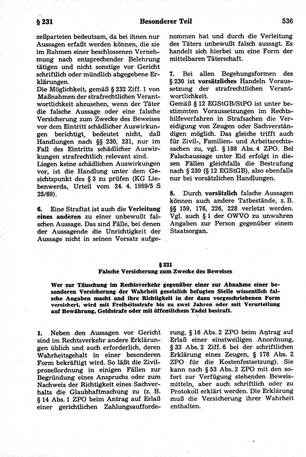 Strafrecht der Deutschen Demokratischen Republik (DDR), Kommentar zum Strafgesetzbuch (StGB) 1981, Seite 536 (Strafr. DDR Komm. StGB 1981, S. 536)