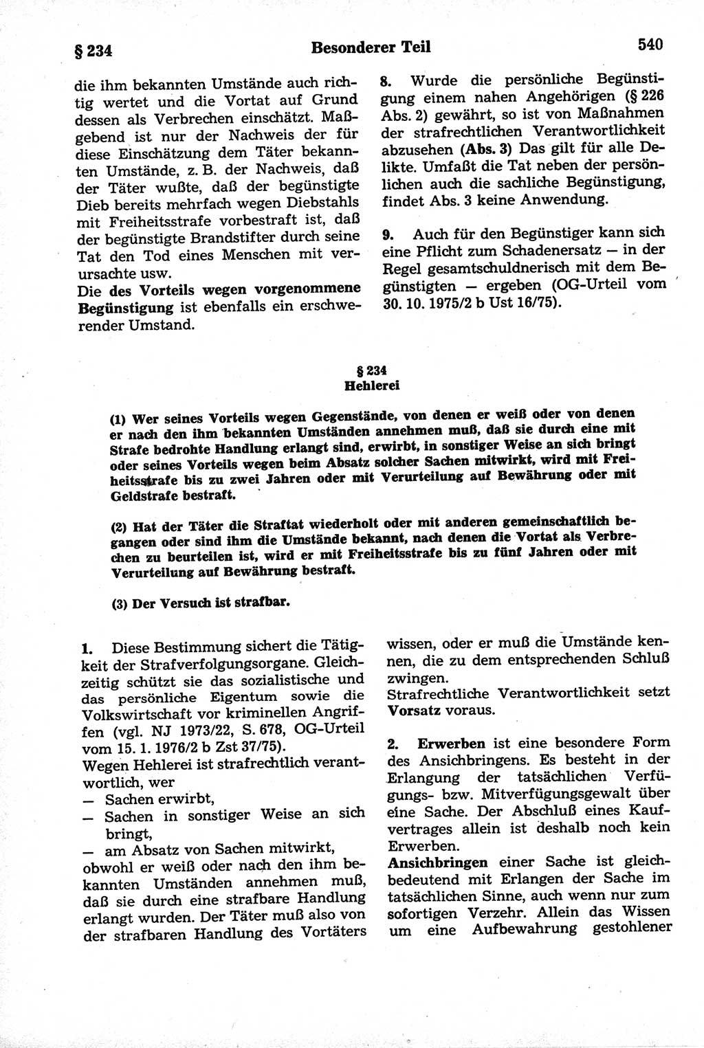 Strafrecht der Deutschen Demokratischen Republik (DDR), Kommentar zum Strafgesetzbuch (StGB) 1981, Seite 540 (Strafr. DDR Komm. StGB 1981, S. 540)