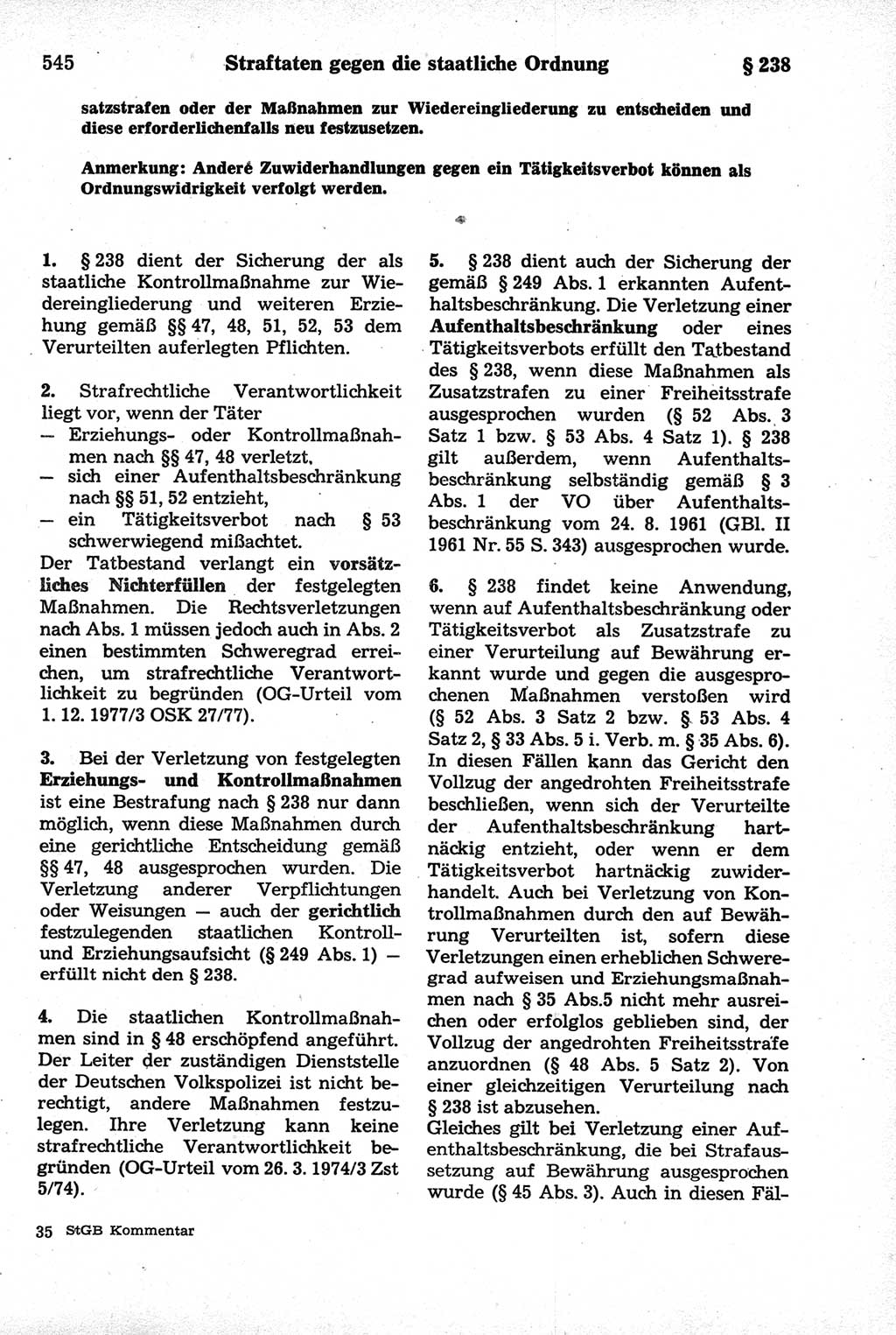 Strafrecht der Deutschen Demokratischen Republik (DDR), Kommentar zum Strafgesetzbuch (StGB) 1981, Seite 545 (Strafr. DDR Komm. StGB 1981, S. 545)