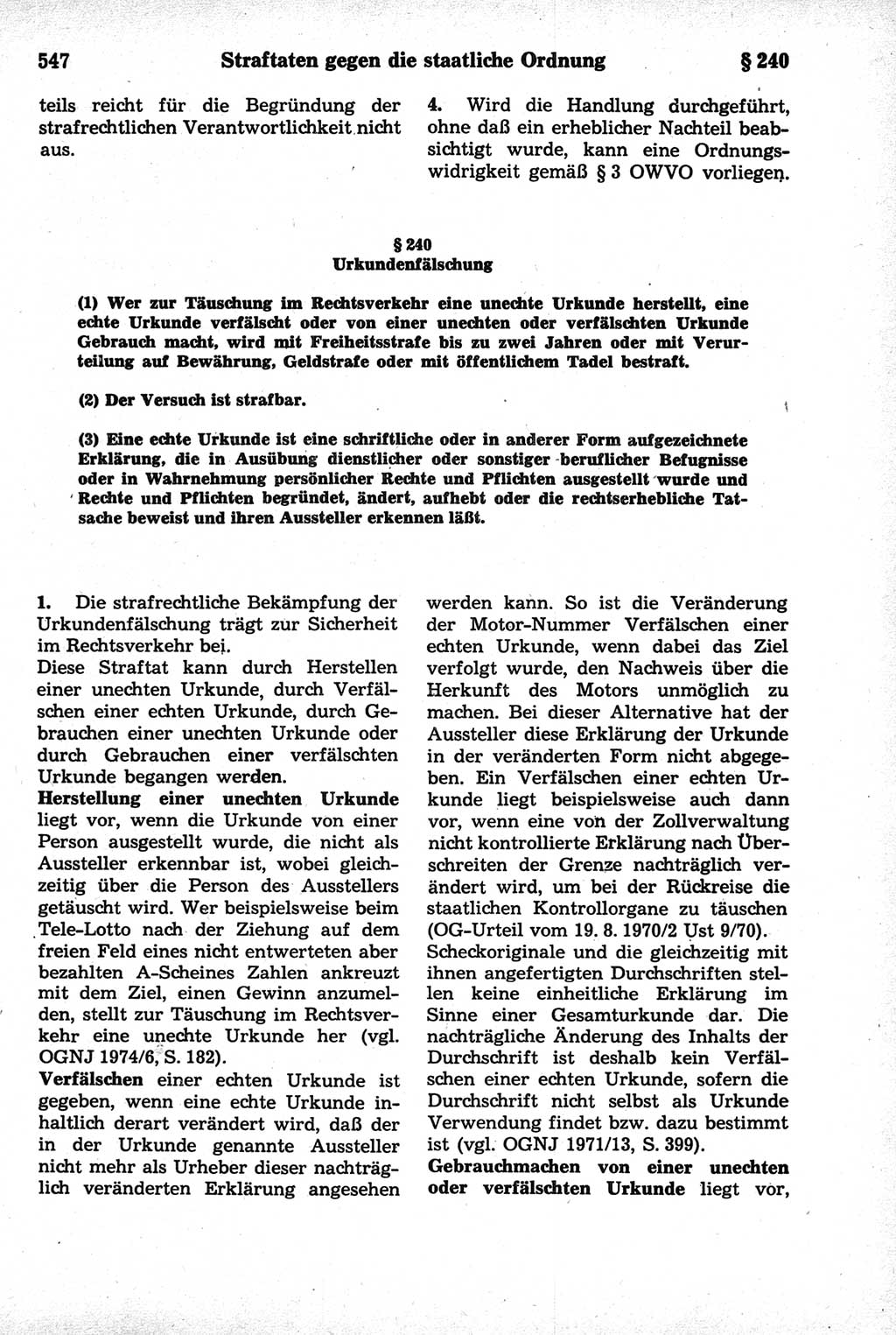 Strafrecht der Deutschen Demokratischen Republik (DDR), Kommentar zum Strafgesetzbuch (StGB) 1981, Seite 547 (Strafr. DDR Komm. StGB 1981, S. 547)