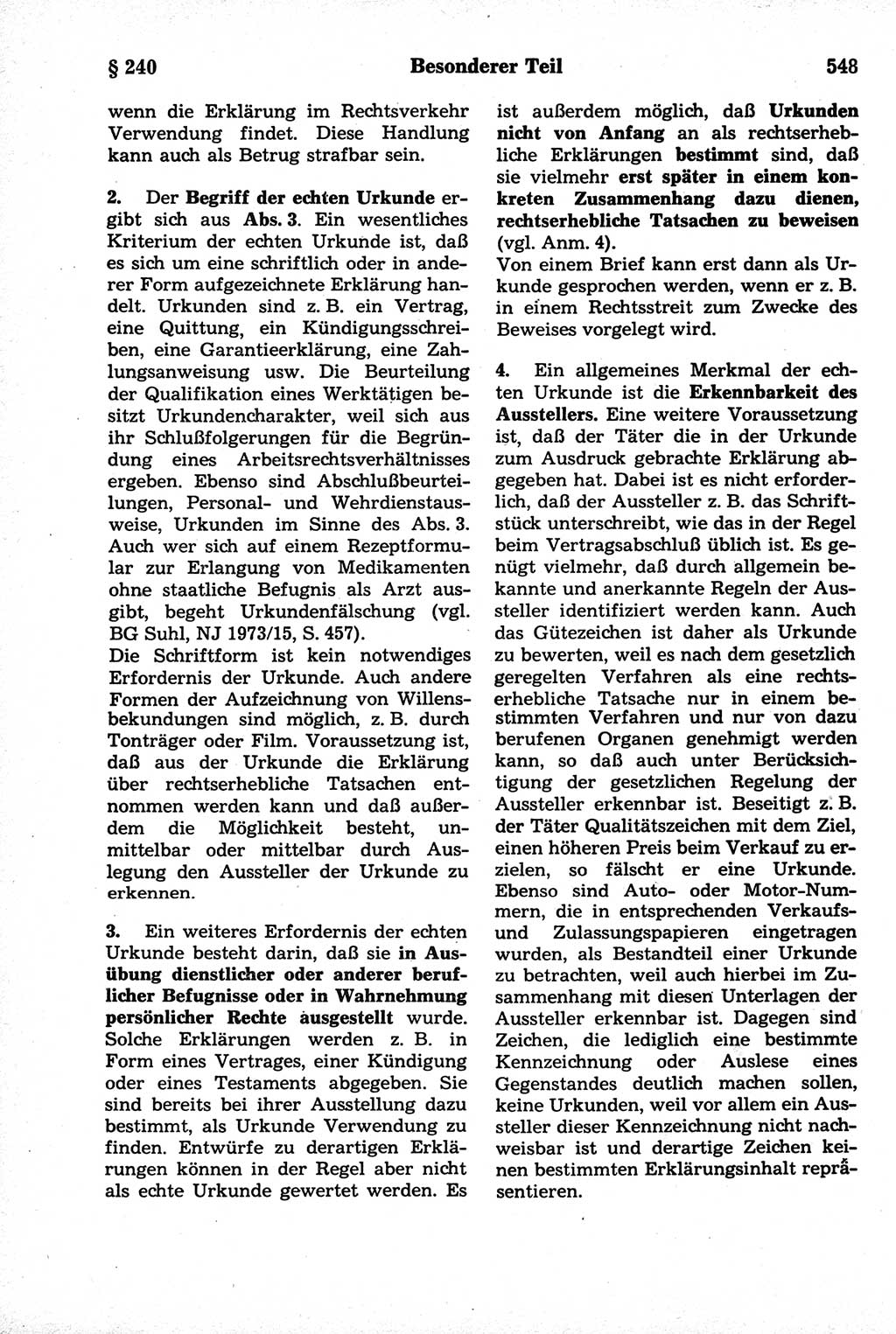 Strafrecht der Deutschen Demokratischen Republik (DDR), Kommentar zum Strafgesetzbuch (StGB) 1981, Seite 548 (Strafr. DDR Komm. StGB 1981, S. 548)