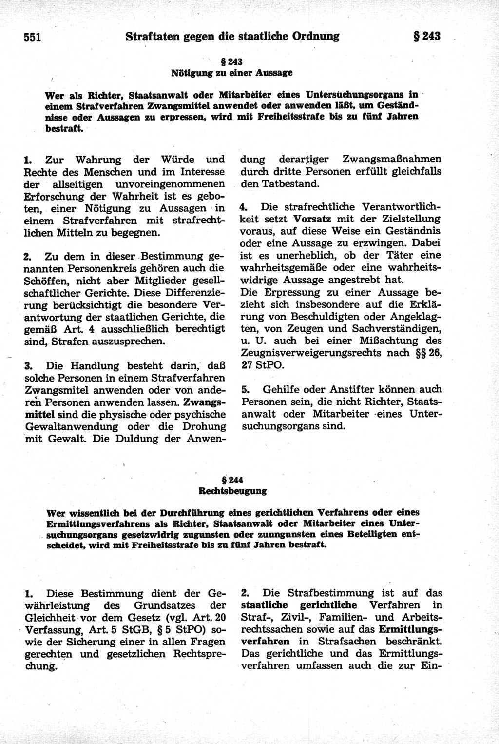Strafrecht der Deutschen Demokratischen Republik (DDR), Kommentar zum Strafgesetzbuch (StGB) 1981, Seite 551 (Strafr. DDR Komm. StGB 1981, S. 551)