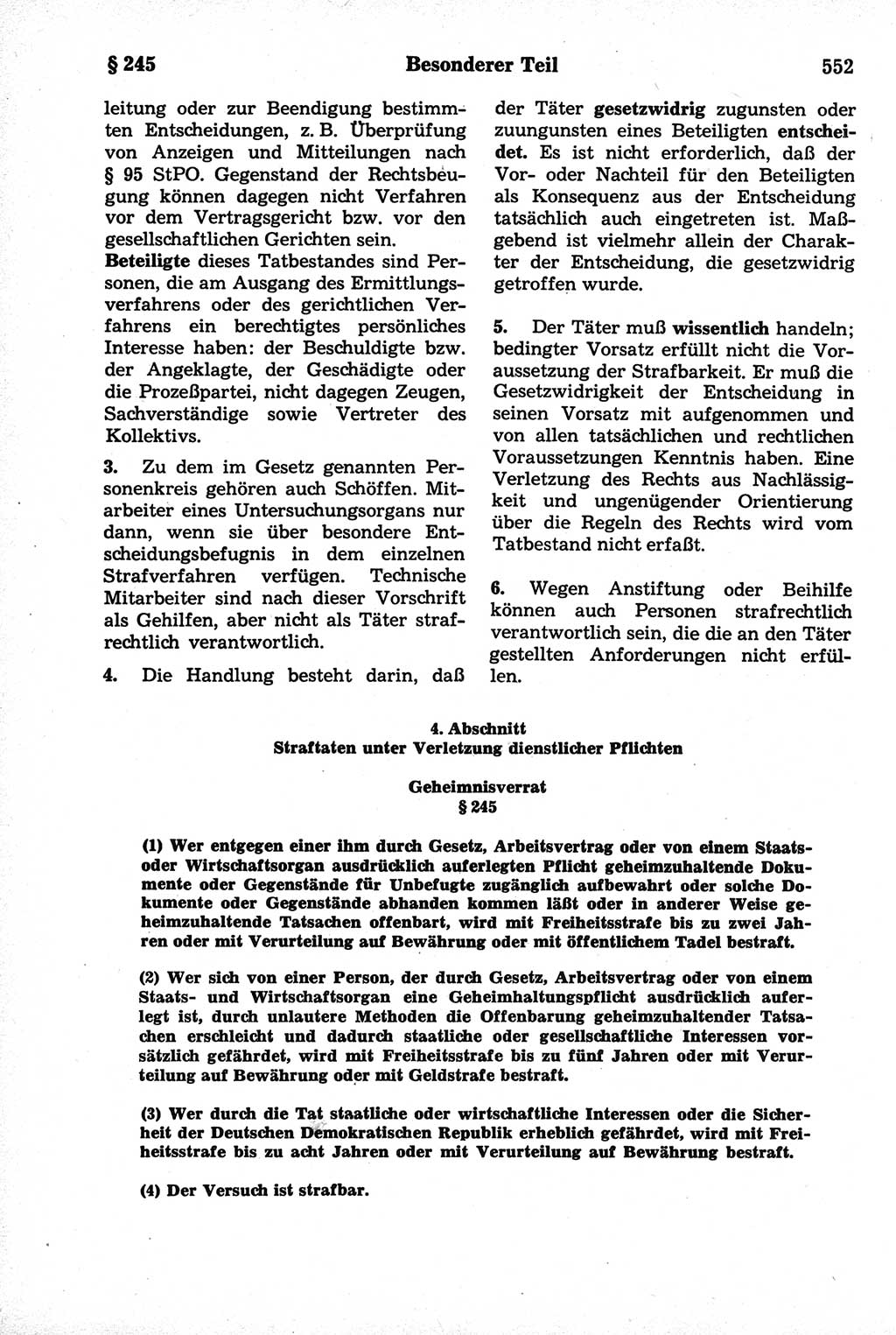 Strafrecht der Deutschen Demokratischen Republik (DDR), Kommentar zum Strafgesetzbuch (StGB) 1981, Seite 552 (Strafr. DDR Komm. StGB 1981, S. 552)