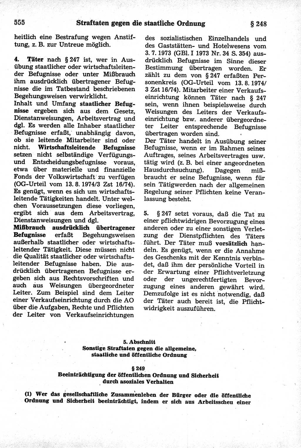Strafrecht der Deutschen Demokratischen Republik (DDR), Kommentar zum Strafgesetzbuch (StGB) 1981, Seite 555 (Strafr. DDR Komm. StGB 1981, S. 555)