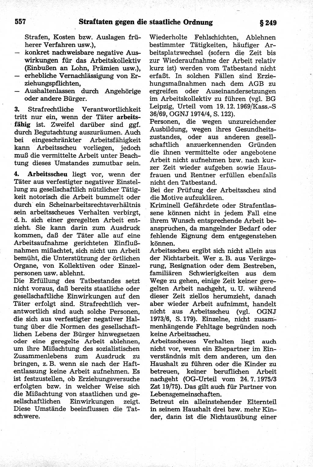 Strafrecht der Deutschen Demokratischen Republik (DDR), Kommentar zum Strafgesetzbuch (StGB) 1981, Seite 557 (Strafr. DDR Komm. StGB 1981, S. 557)