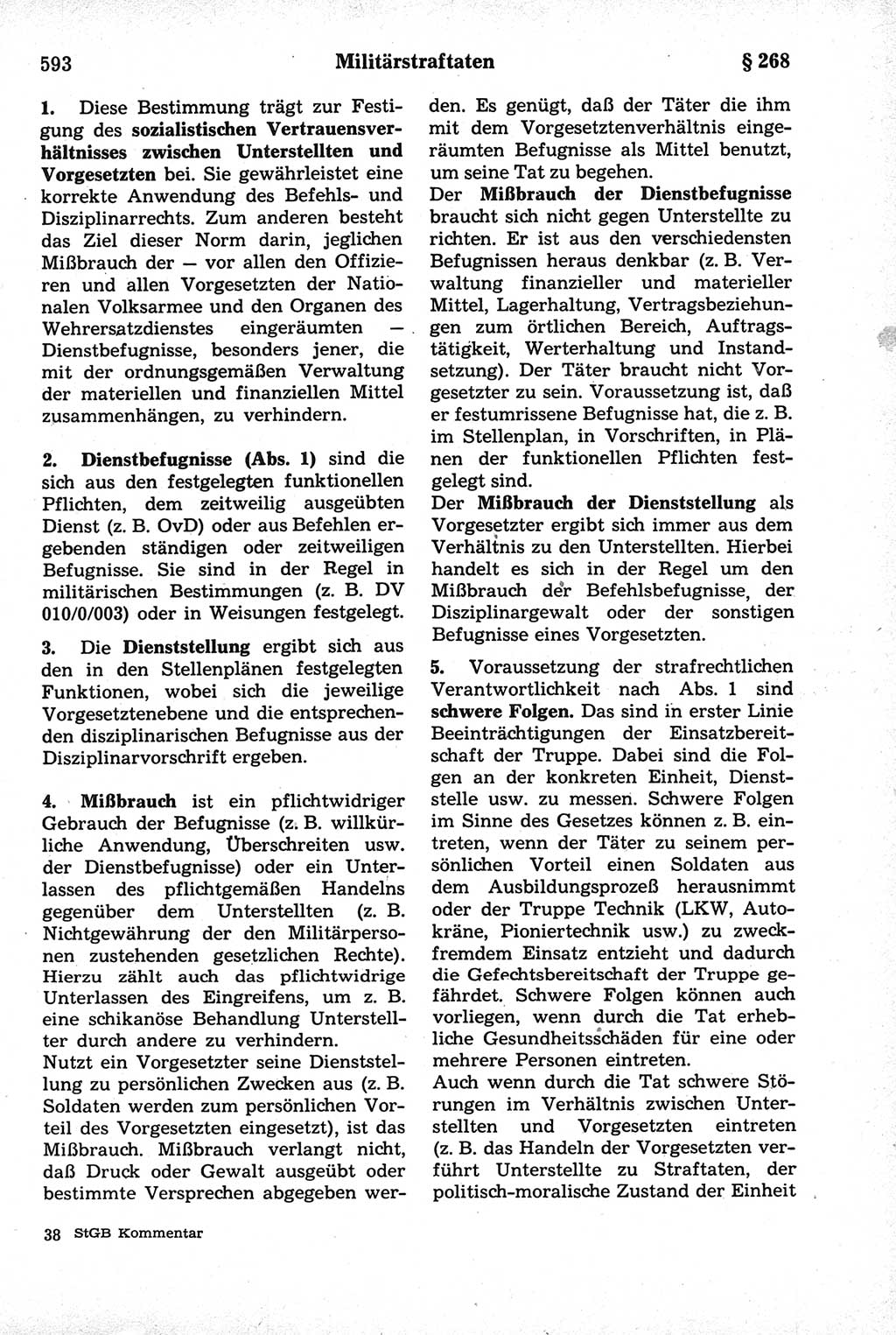 Strafrecht der Deutschen Demokratischen Republik (DDR), Kommentar zum Strafgesetzbuch (StGB) 1981, Seite 593 (Strafr. DDR Komm. StGB 1981, S. 593)