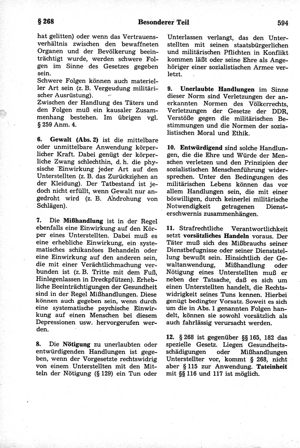 Strafrecht der Deutschen Demokratischen Republik (DDR), Kommentar zum Strafgesetzbuch (StGB) 1981, Seite 594 (Strafr. DDR Komm. StGB 1981, S. 594)