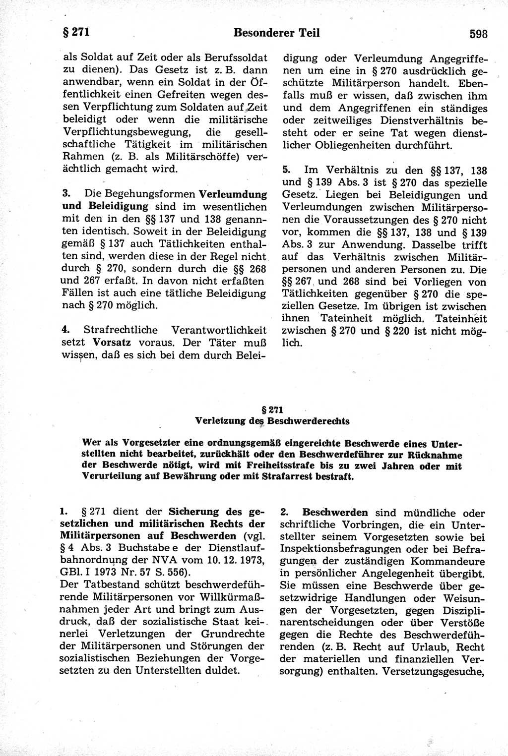 Strafrecht der Deutschen Demokratischen Republik (DDR), Kommentar zum Strafgesetzbuch (StGB) 1981, Seite 598 (Strafr. DDR Komm. StGB 1981, S. 598)