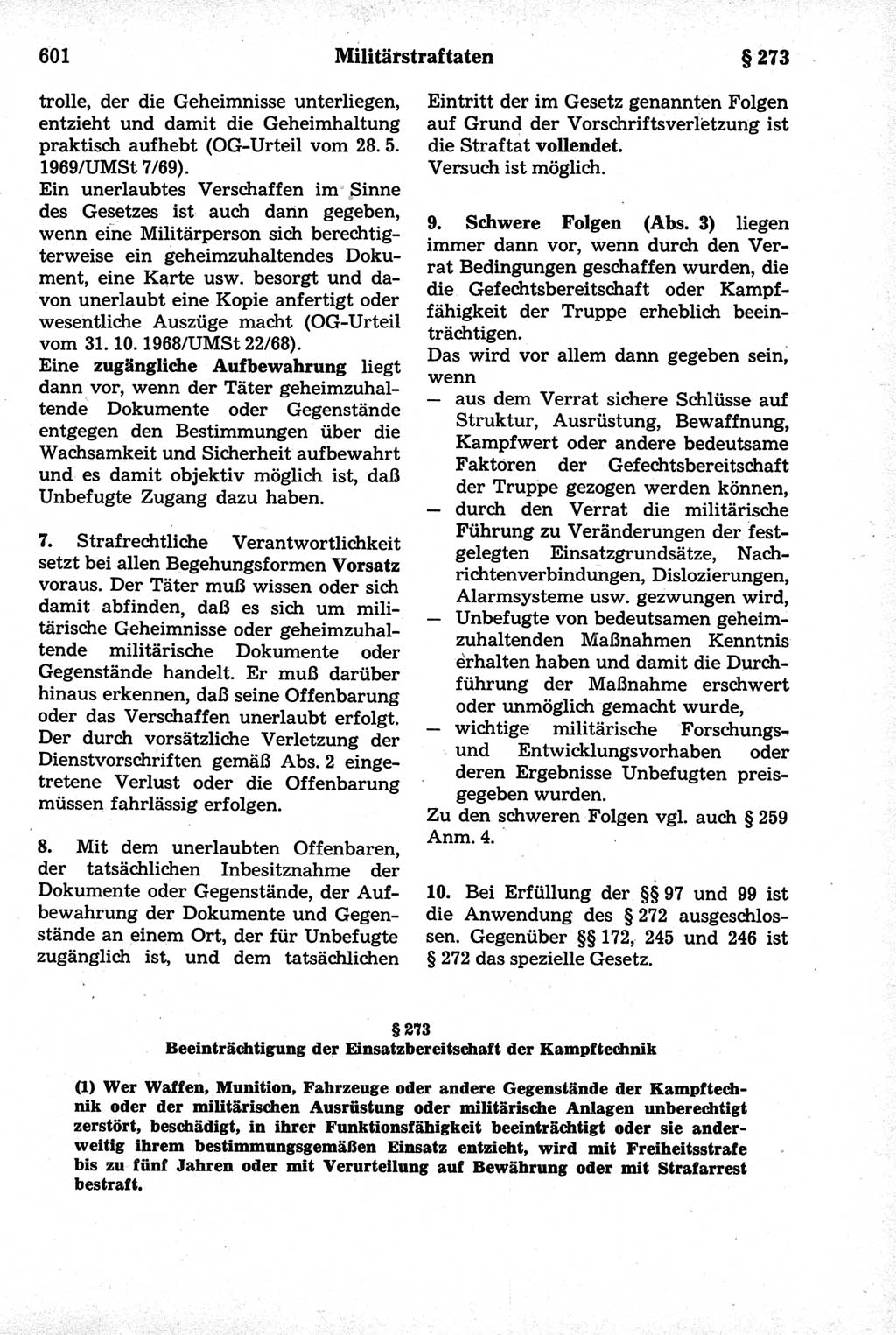 Strafrecht der Deutschen Demokratischen Republik (DDR), Kommentar zum Strafgesetzbuch (StGB) 1981, Seite 601 (Strafr. DDR Komm. StGB 1981, S. 601)