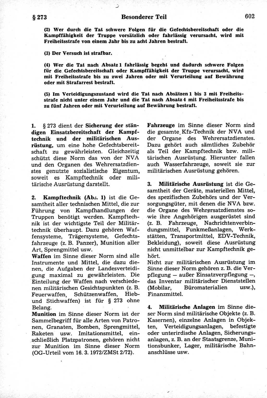 Strafrecht der Deutschen Demokratischen Republik (DDR), Kommentar zum Strafgesetzbuch (StGB) 1981, Seite 602 (Strafr. DDR Komm. StGB 1981, S. 602)