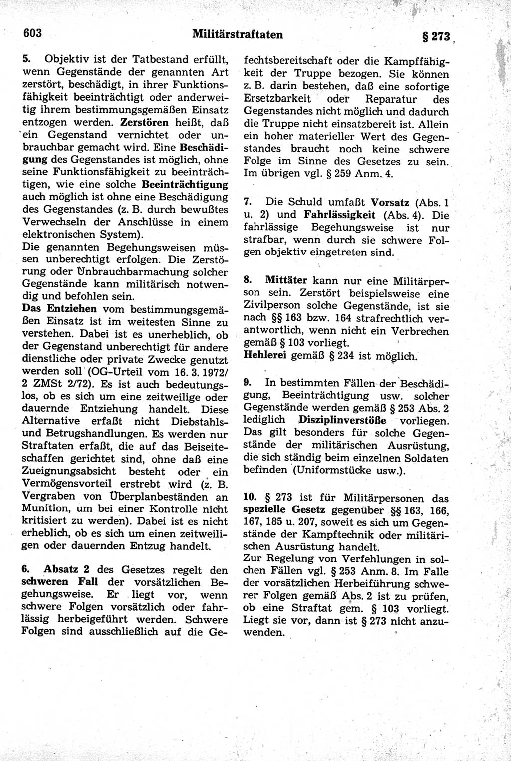 Strafrecht der Deutschen Demokratischen Republik (DDR), Kommentar zum Strafgesetzbuch (StGB) 1981, Seite 603 (Strafr. DDR Komm. StGB 1981, S. 603)