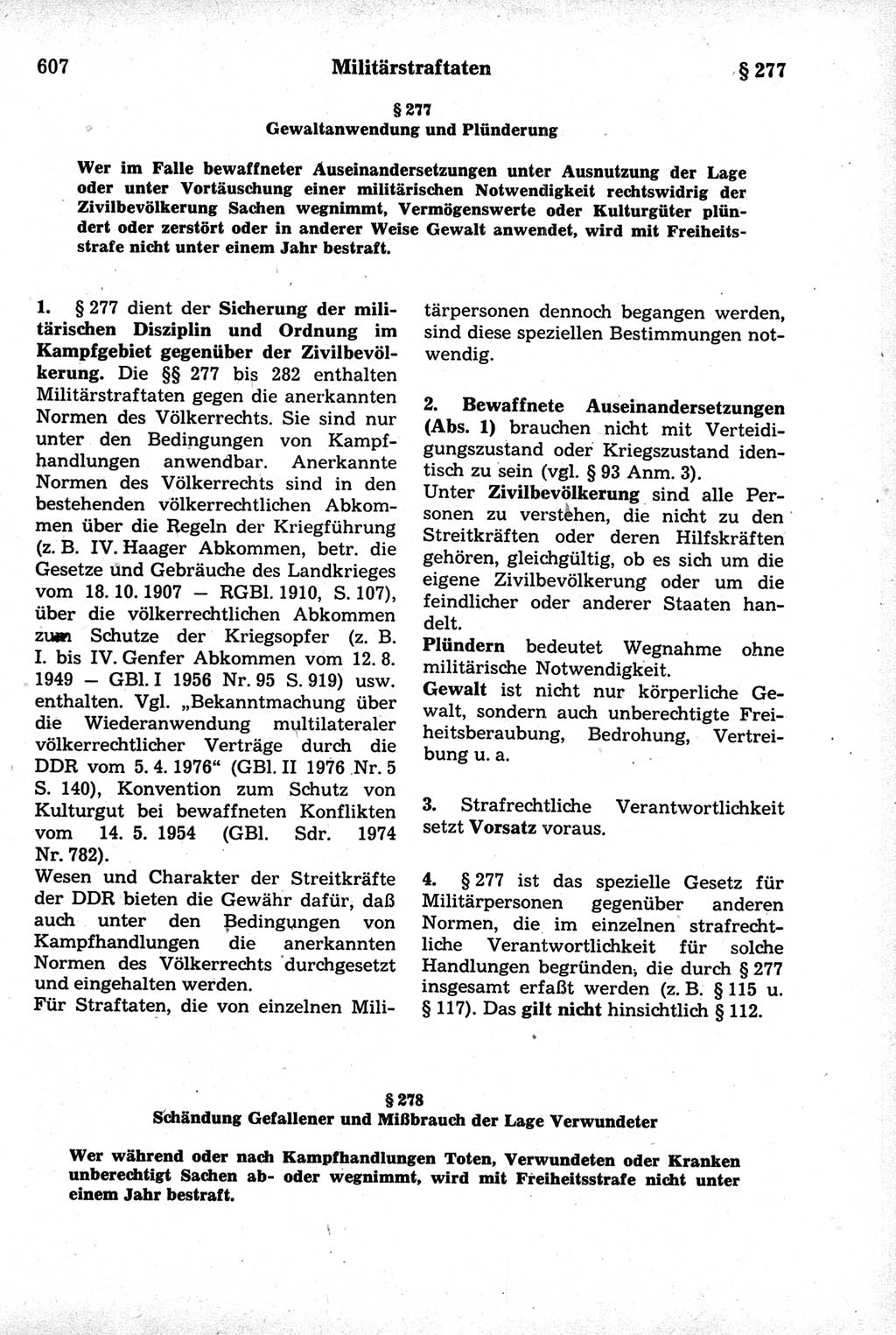 Strafrecht der Deutschen Demokratischen Republik (DDR), Kommentar zum Strafgesetzbuch (StGB) 1981, Seite 607 (Strafr. DDR Komm. StGB 1981, S. 607)